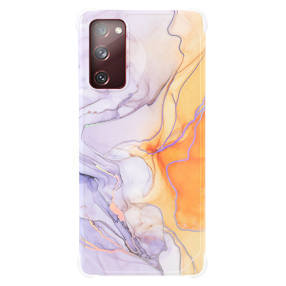 Laser Marble IMD TPU + PC Fall Protection Mobile Phone Case Cover for Samsung Galaxy S20 FE 2022/S20 FE/S20 FE 5G/S20 Lite - CF4