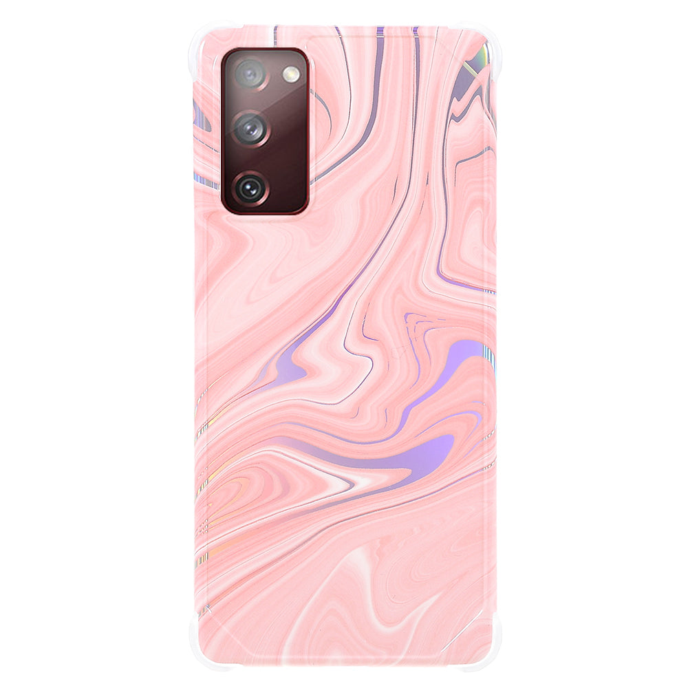 Laser Marble IMD TPU + PC Fall Protection Mobile Phone Case Cover for Samsung Galaxy S20 FE 2022/S20 FE/S20 FE 5G/S20 Lite - CF3