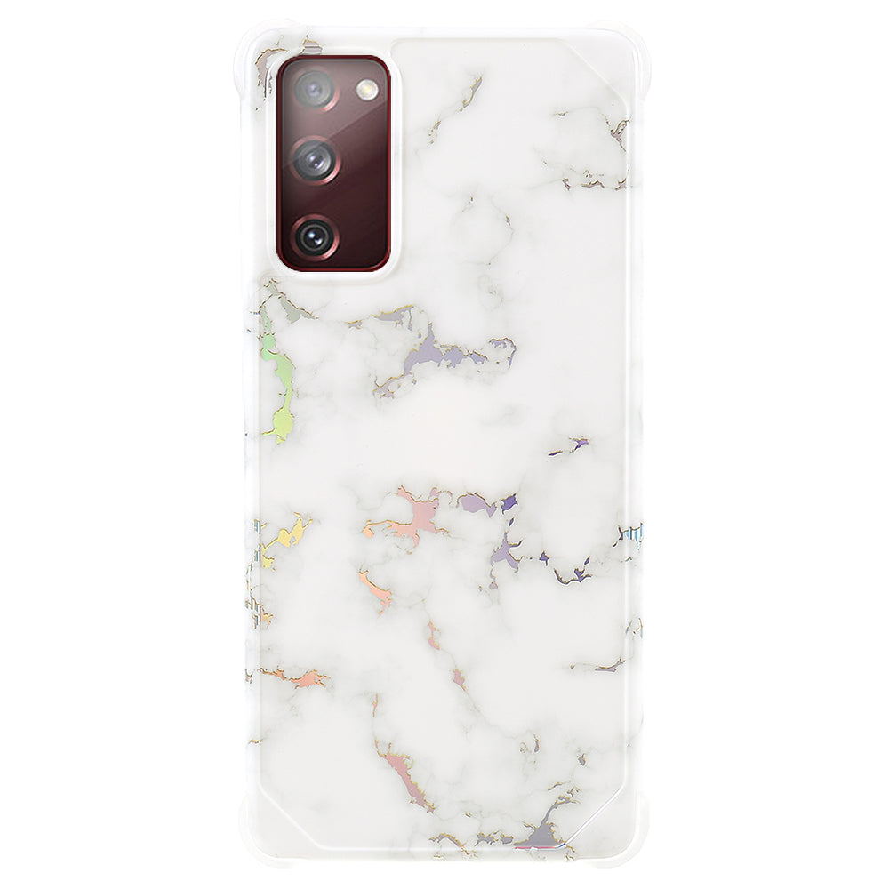 Laser Marble IMD TPU + PC Fall Protection Mobile Phone Case Cover for Samsung Galaxy S20 FE 2022/S20 FE/S20 FE 5G/S20 Lite - CF2