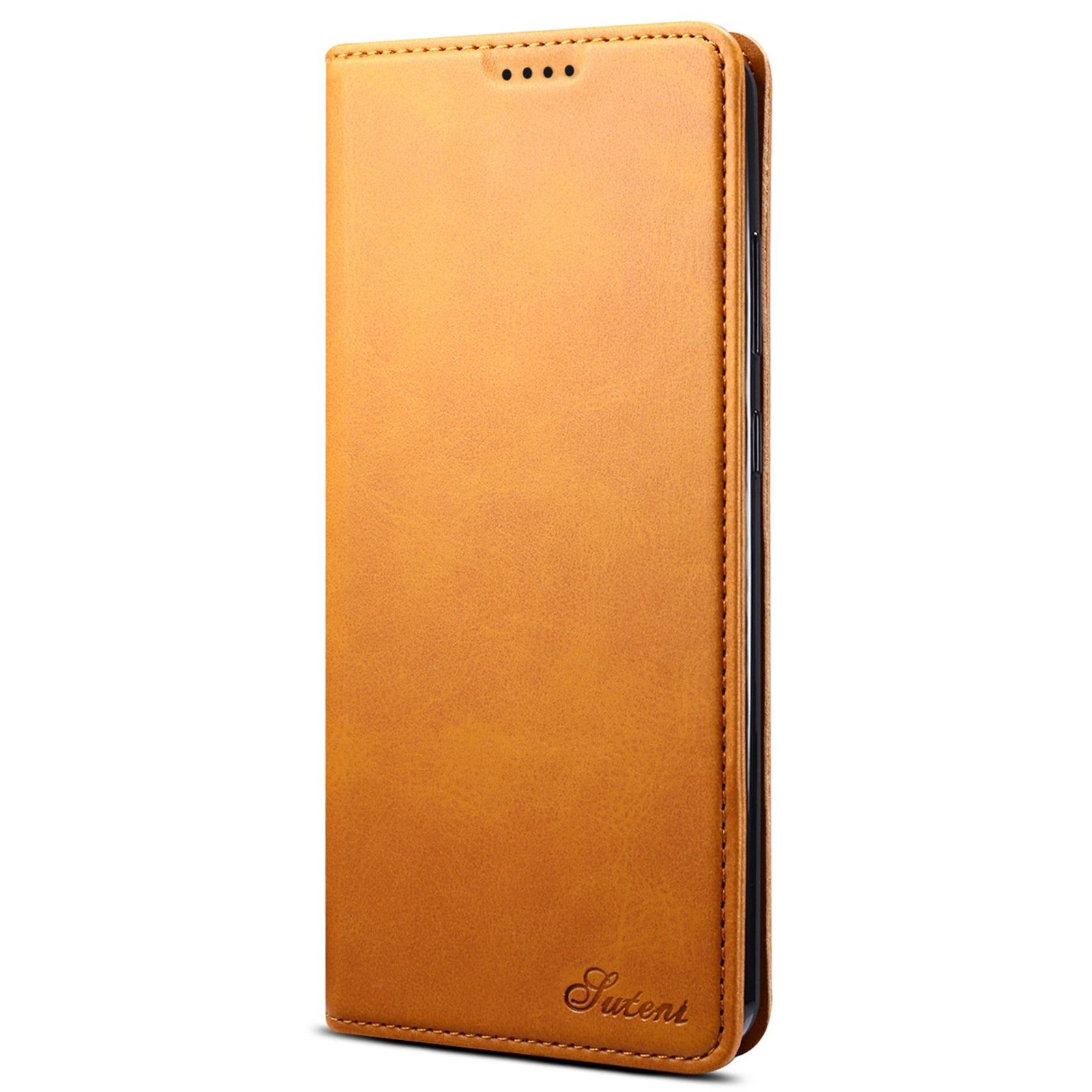 SUTENI Shockproof Leather Case Phone Cover with Stand Wallet for Samsung Galaxy S20 Ultra - Khaki