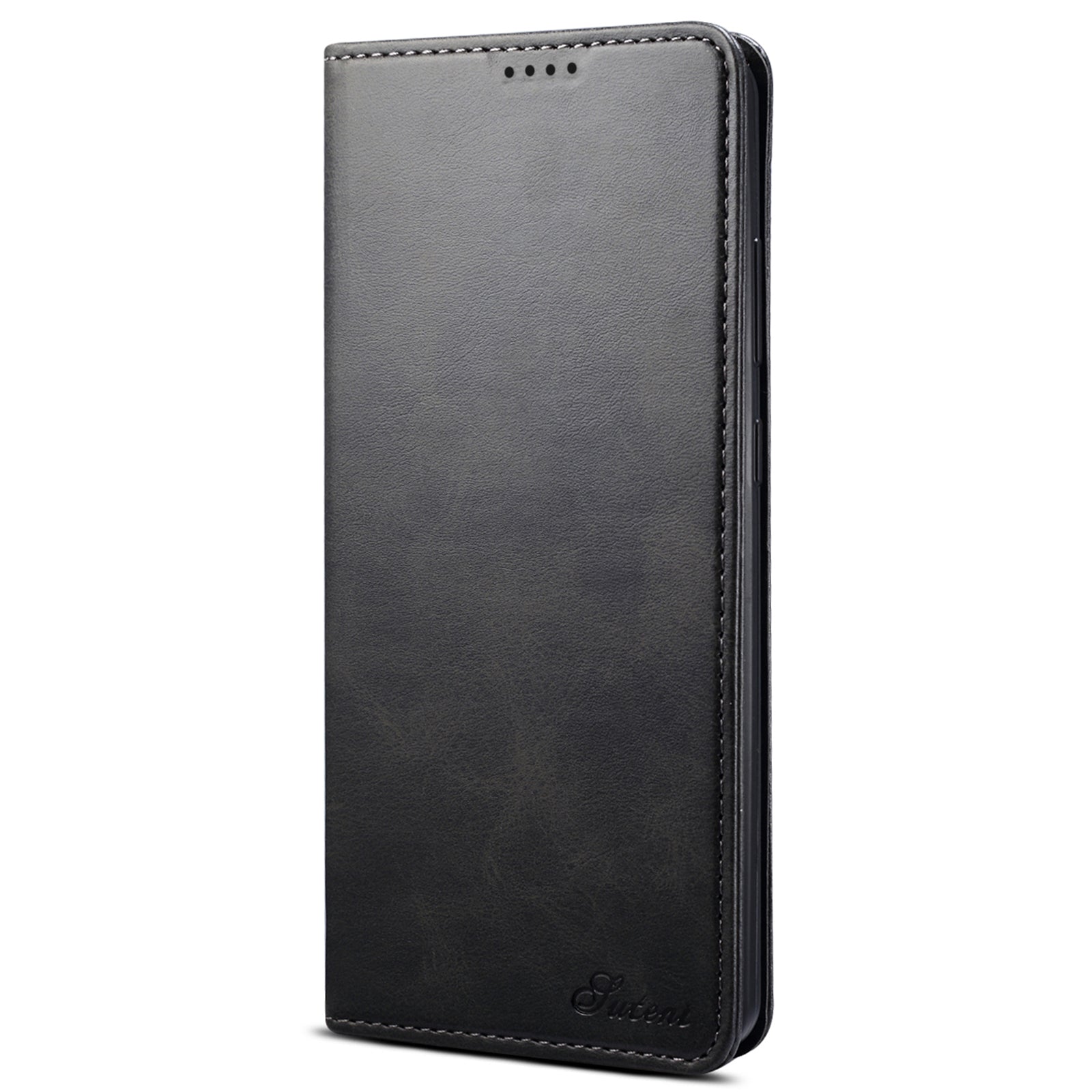 SUTENI Shockproof Leather Case Phone Cover with Stand Wallet for Samsung Galaxy S20 Ultra - Black