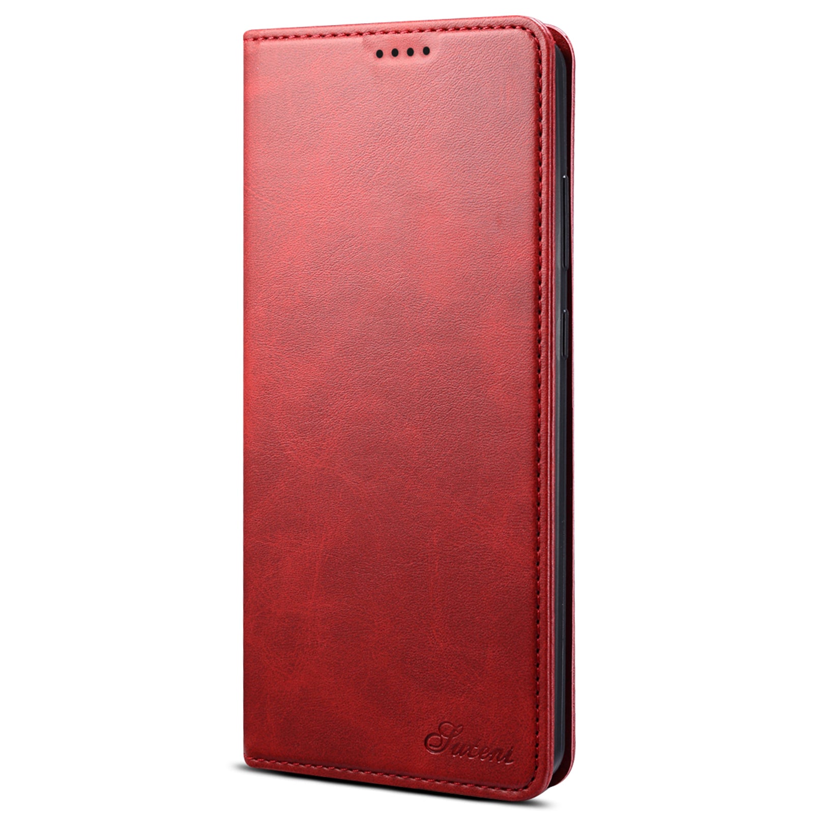 SUTENI Shockproof Leather Case Phone Cover with Stand Wallet for Samsung Galaxy S20 Ultra - Red