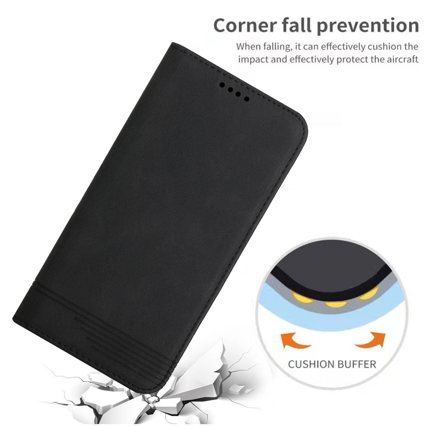 Foldable Stand Magnetic Auto Closure Leather Phone Case with Wallet for Samsung Galaxy S20 FE 2022/S20 FE/S20 FE 5G/S20 Lite - Black