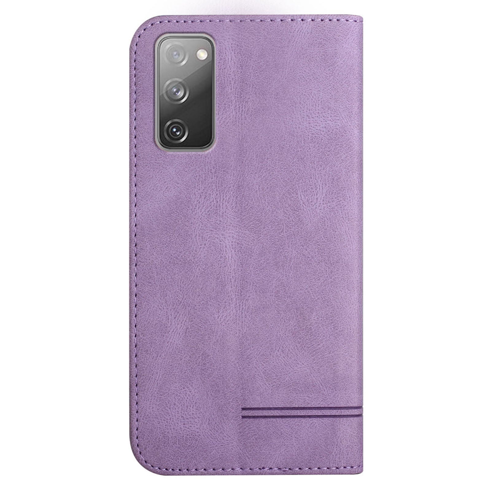 Foldable Stand Magnetic Auto Closure Leather Phone Case with Wallet for Samsung Galaxy S20 FE 2022/S20 FE/S20 FE 5G/S20 Lite - Purple