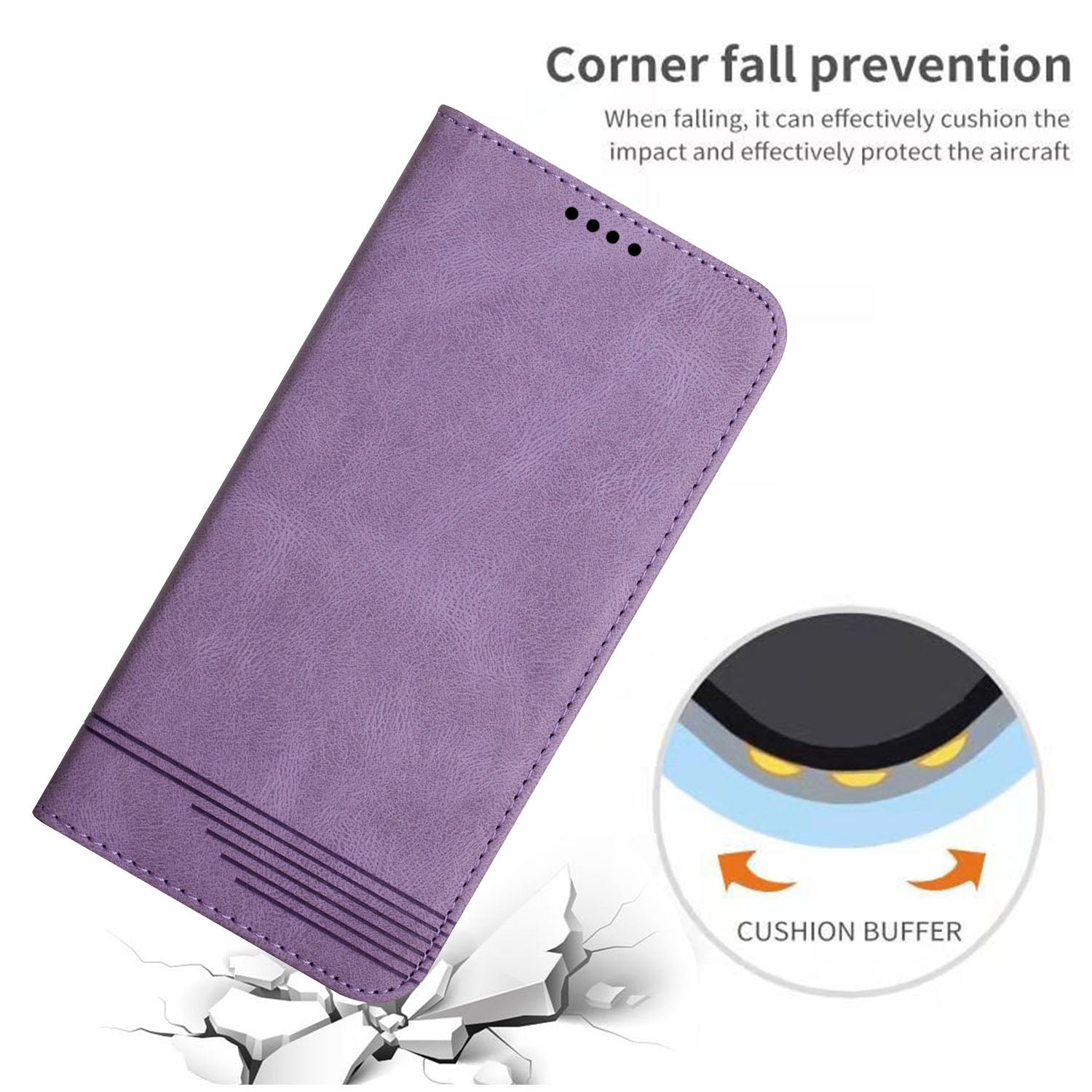 Foldable Stand Magnetic Auto Closure Leather Phone Case with Wallet for Samsung Galaxy S20 FE 2022/S20 FE/S20 FE 5G/S20 Lite - Purple