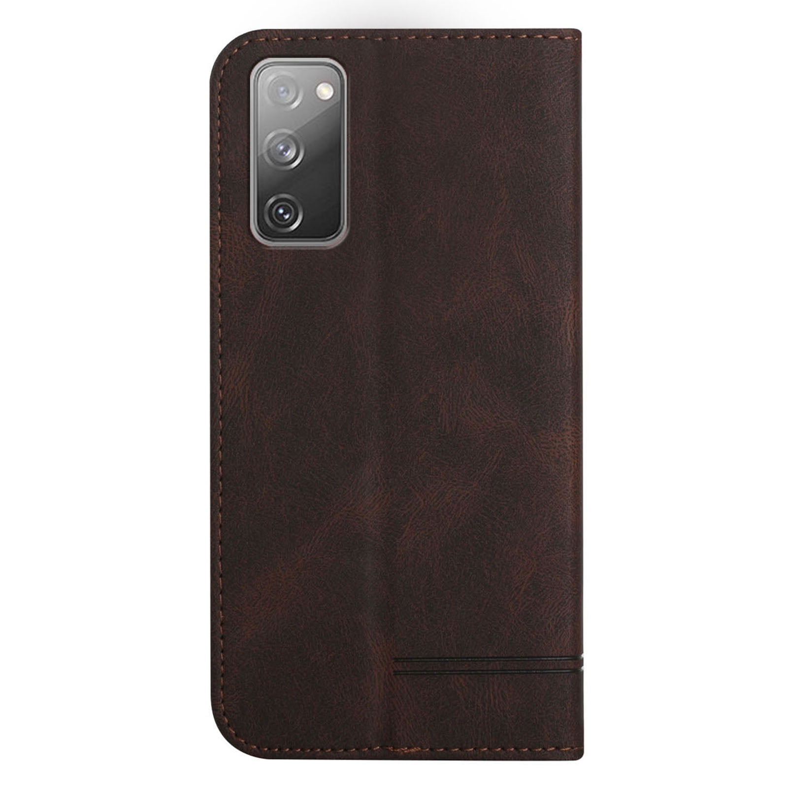 Foldable Stand Magnetic Auto Closure Leather Phone Case with Wallet for Samsung Galaxy S20 FE 2022/S20 FE/S20 FE 5G/S20 Lite - Brown