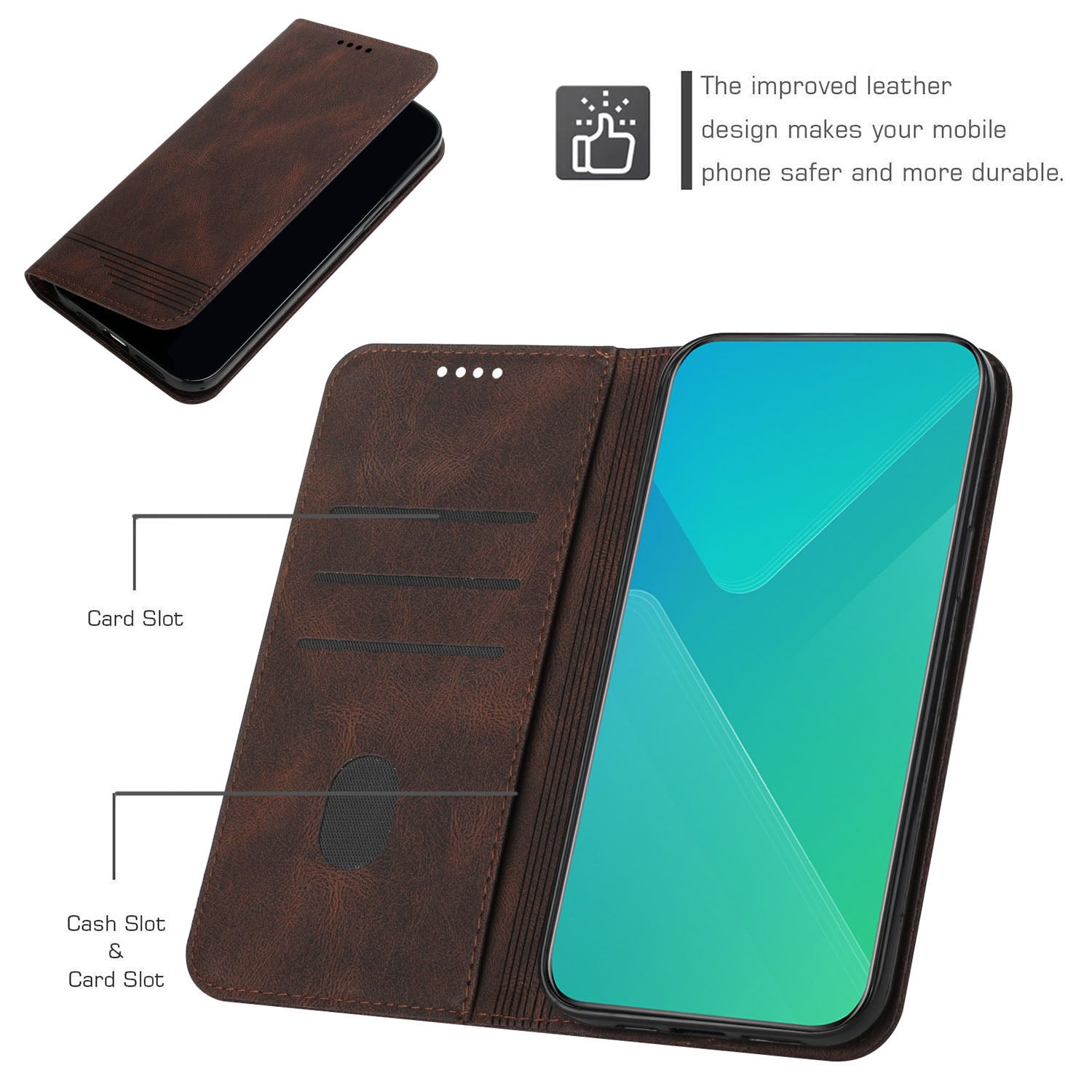 Foldable Stand Magnetic Auto Closure Leather Phone Case with Wallet for Samsung Galaxy S20 FE 2022/S20 FE/S20 FE 5G/S20 Lite - Brown