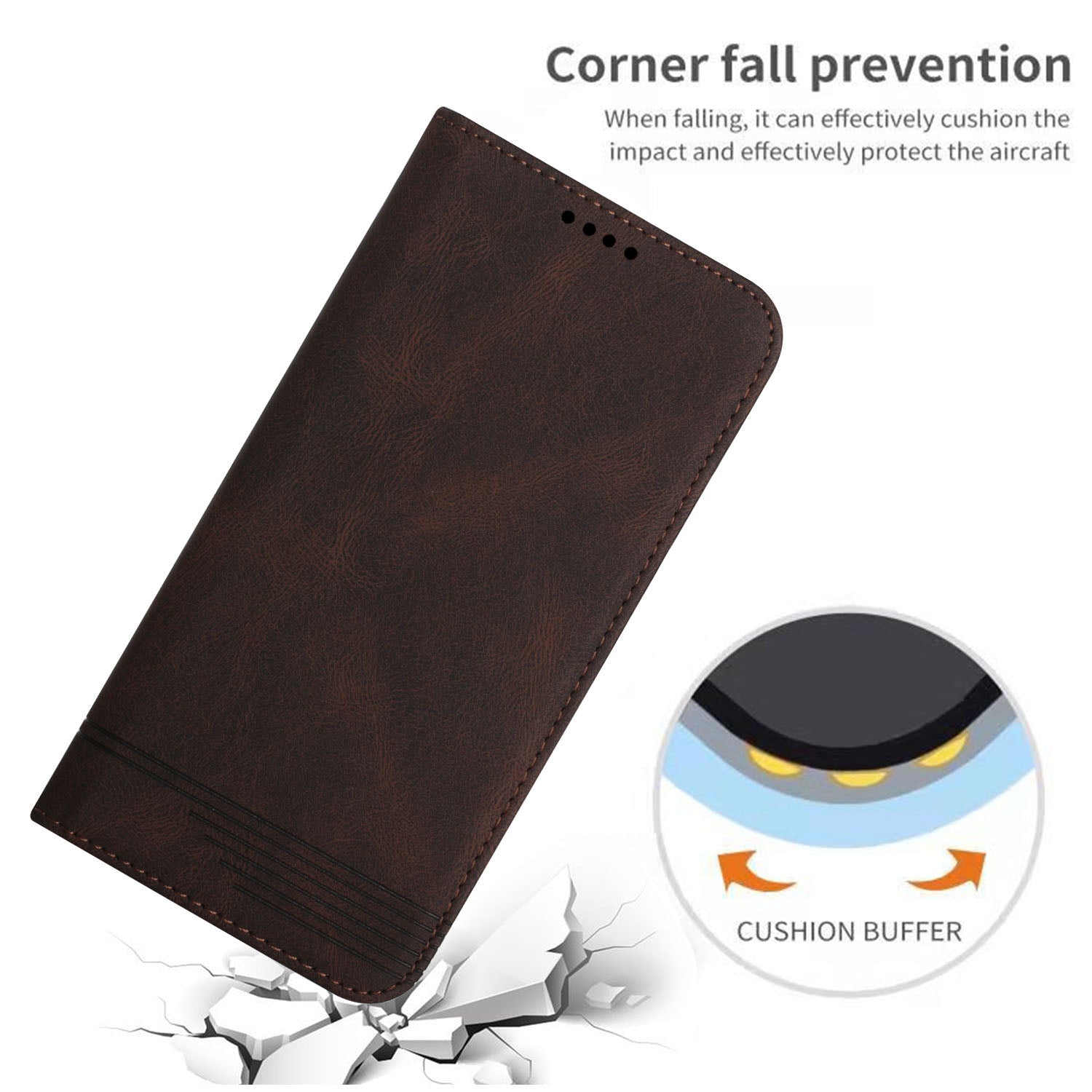 Foldable Stand Magnetic Auto Closure Leather Phone Case with Wallet for Samsung Galaxy S20 FE 2022/S20 FE/S20 FE 5G/S20 Lite - Brown