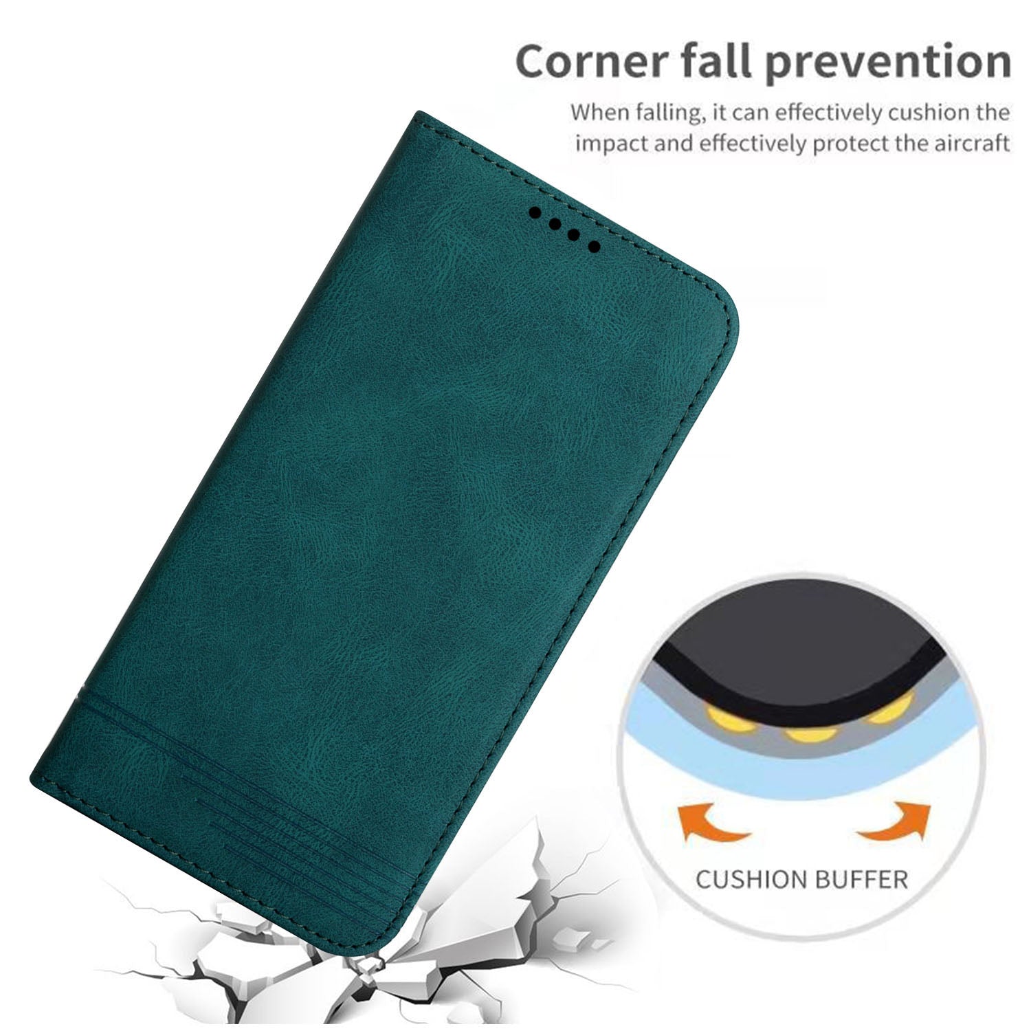 Foldable Stand Magnetic Auto Closure Leather Phone Case with Wallet for Samsung Galaxy S20 FE 2022/S20 FE/S20 FE 5G/S20 Lite - Green