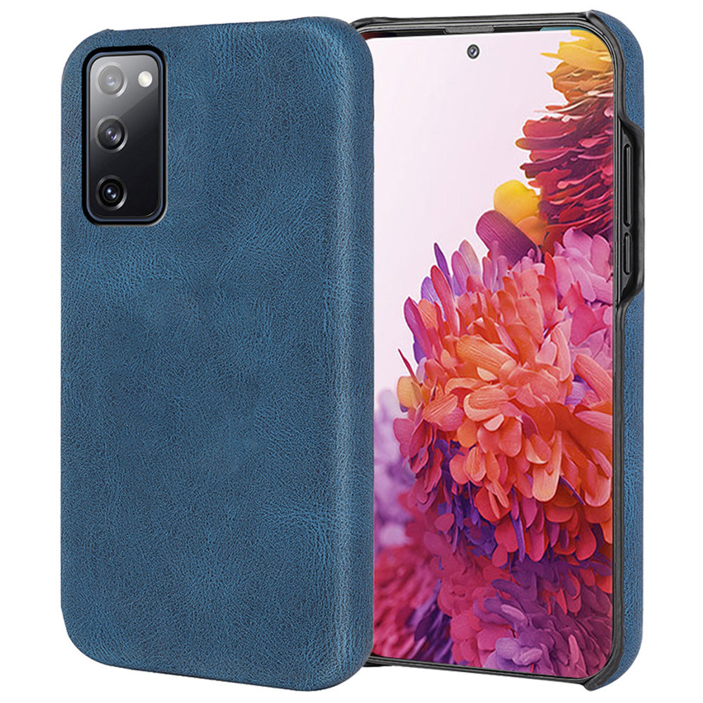 Fall Protection PU Leather + PC Protective Phone Cover Case for Samsung Galaxy S20 FE 2022/S20 FE/S20 FE 5G /S20 Fan Edition 5G/S20 Fan Edition 4G/S20 Lite - Blue