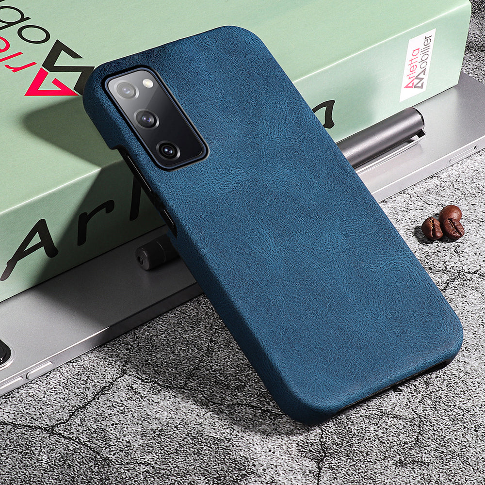 Fall Protection PU Leather + PC Protective Phone Cover Case for Samsung Galaxy S20 FE 2022/S20 FE/S20 FE 5G /S20 Fan Edition 5G/S20 Fan Edition 4G/S20 Lite - Blue