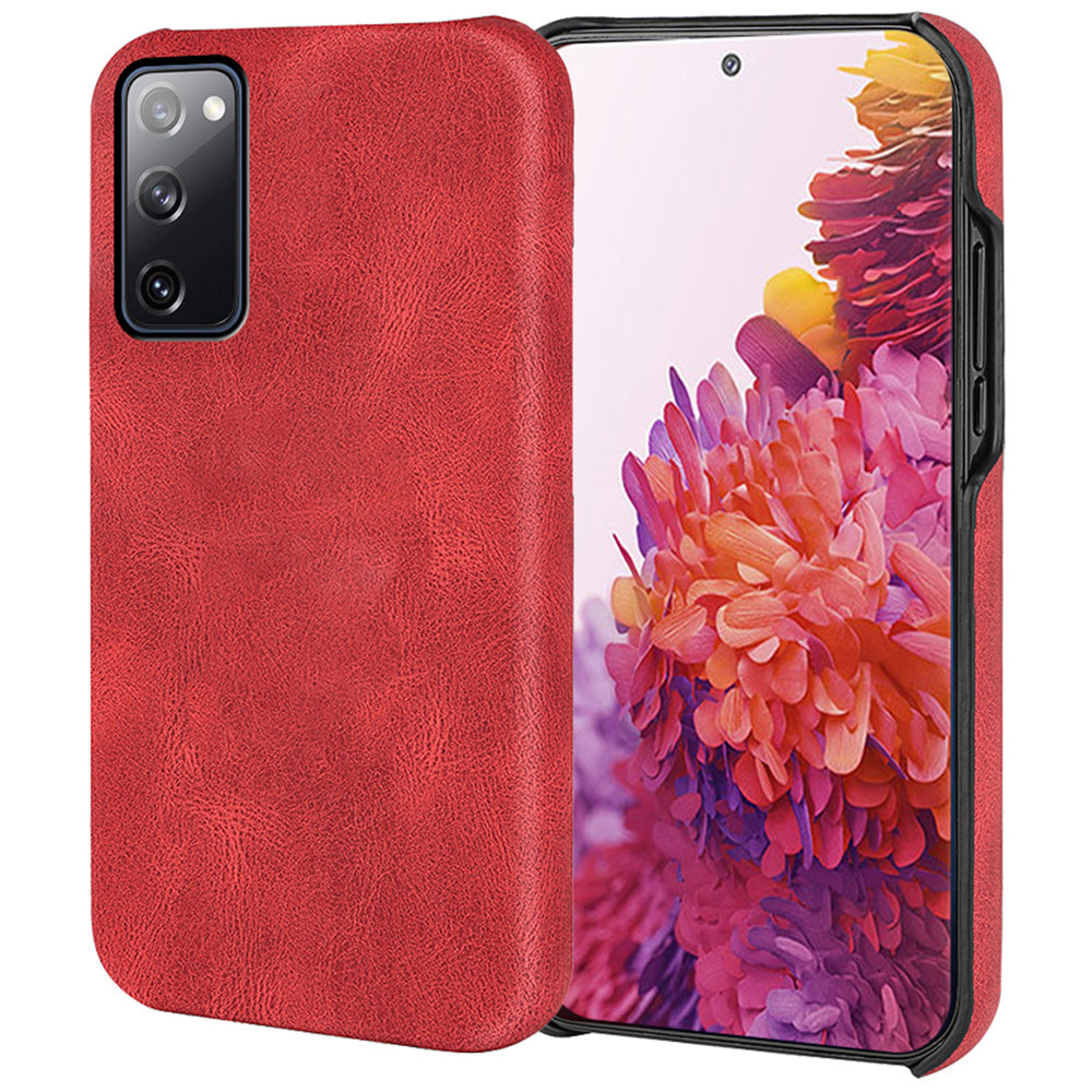 Fall Protection PU Leather + PC Protective Phone Cover Case for Samsung Galaxy S20 FE 2022/S20 FE/S20 FE 5G /S20 Fan Edition 5G/S20 Fan Edition 4G/S20 Lite - Red