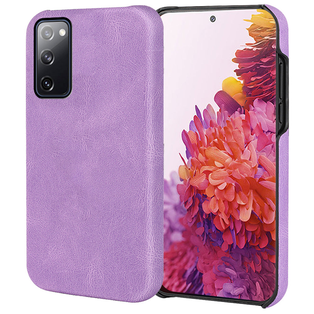 Fall Protection PU Leather + PC Protective Phone Cover Case for Samsung Galaxy S20 FE 2022/S20 FE/S20 FE 5G /S20 Fan Edition 5G/S20 Fan Edition 4G/S20 Lite - Purple