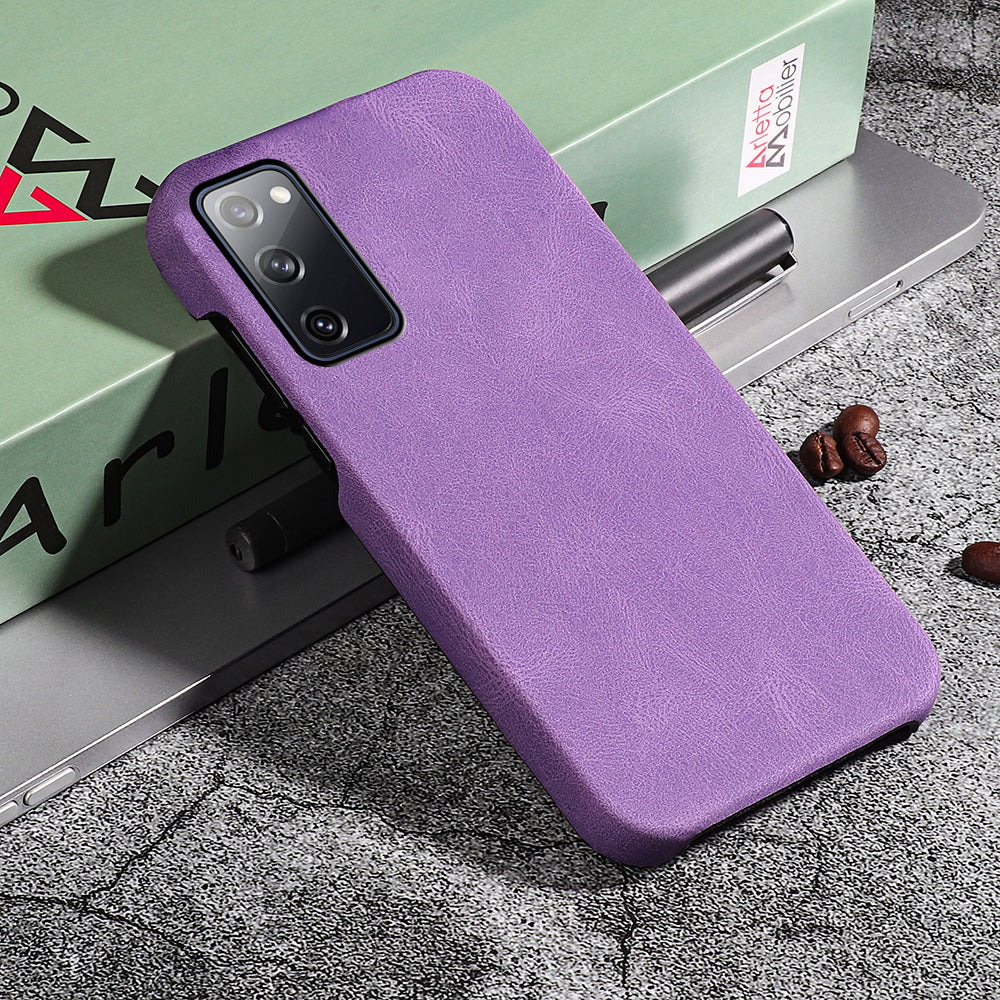 Fall Protection PU Leather + PC Protective Phone Cover Case for Samsung Galaxy S20 FE 2022/S20 FE/S20 FE 5G /S20 Fan Edition 5G/S20 Fan Edition 4G/S20 Lite - Purple