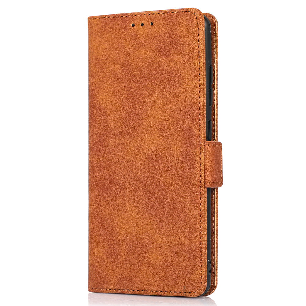 Anti-scratch PU Leather Cover Stand Wallet Protective Phone Case with Strap for Samsung Galaxy S20 FE 2022/S20 FE/S20 FE 5G/S20 Lite - Brown