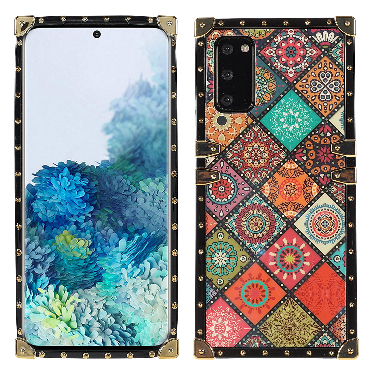 Pattern Printing Shockproof Phone Case Electroplating TPU Protective Cover for Samsung Galaxy S20 4G/S20 5G - National Style