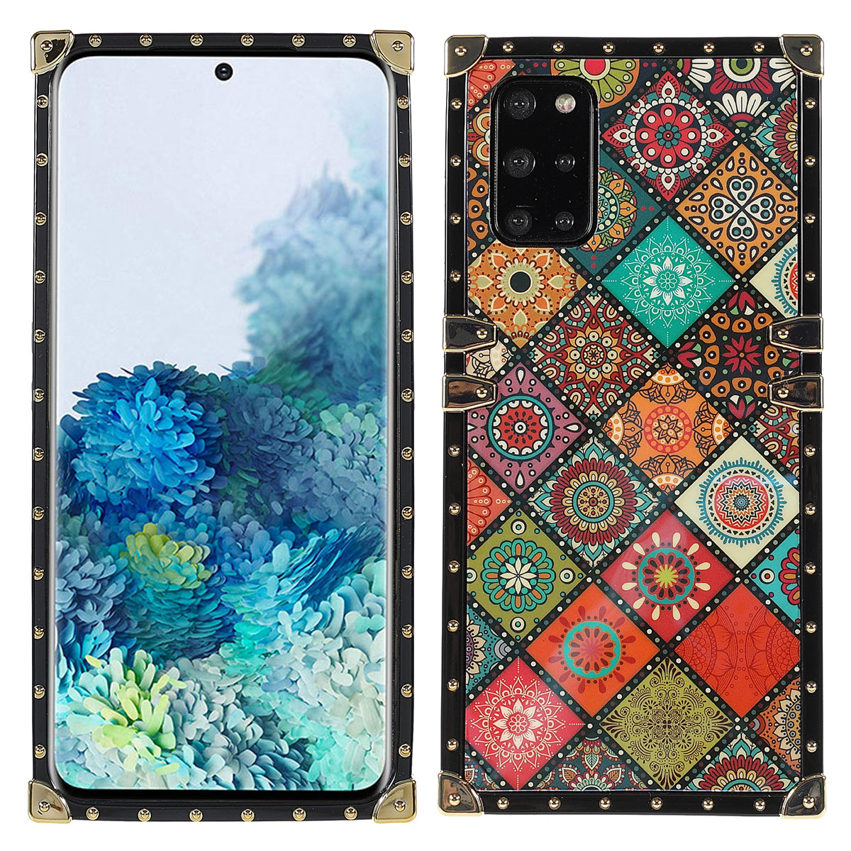 Pattern Printing Scratch Resistant Phone Case Electroplating Shockproof TPU Protective Cover for Samsung Galaxy S20 Plus/S20 Plus 5G - National Style