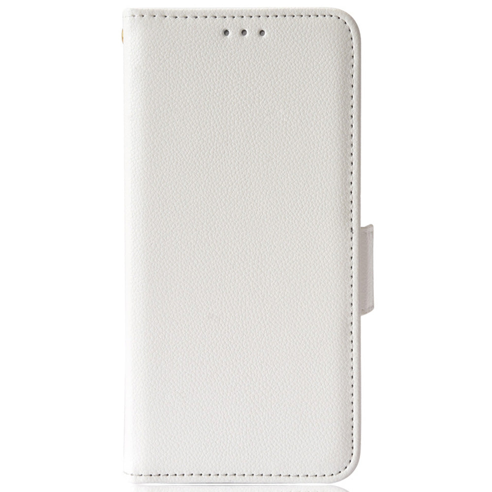 Wallet Stand Phone Leather Cover for Samsung Galaxy S20 Ultra, Litchi Texture Side Magnetic Clasp Case - White