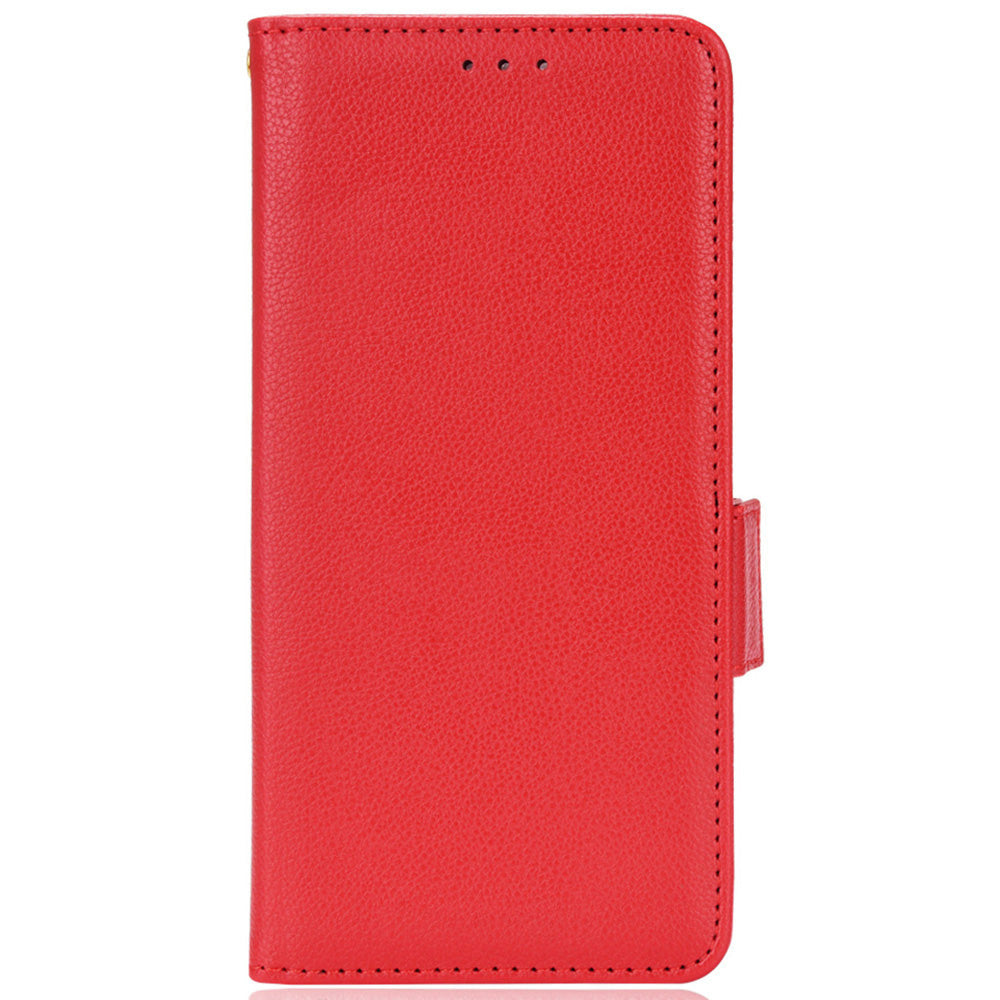 Wallet Stand Phone Leather Cover for Samsung Galaxy S20 Ultra, Litchi Texture Side Magnetic Clasp Case - Red