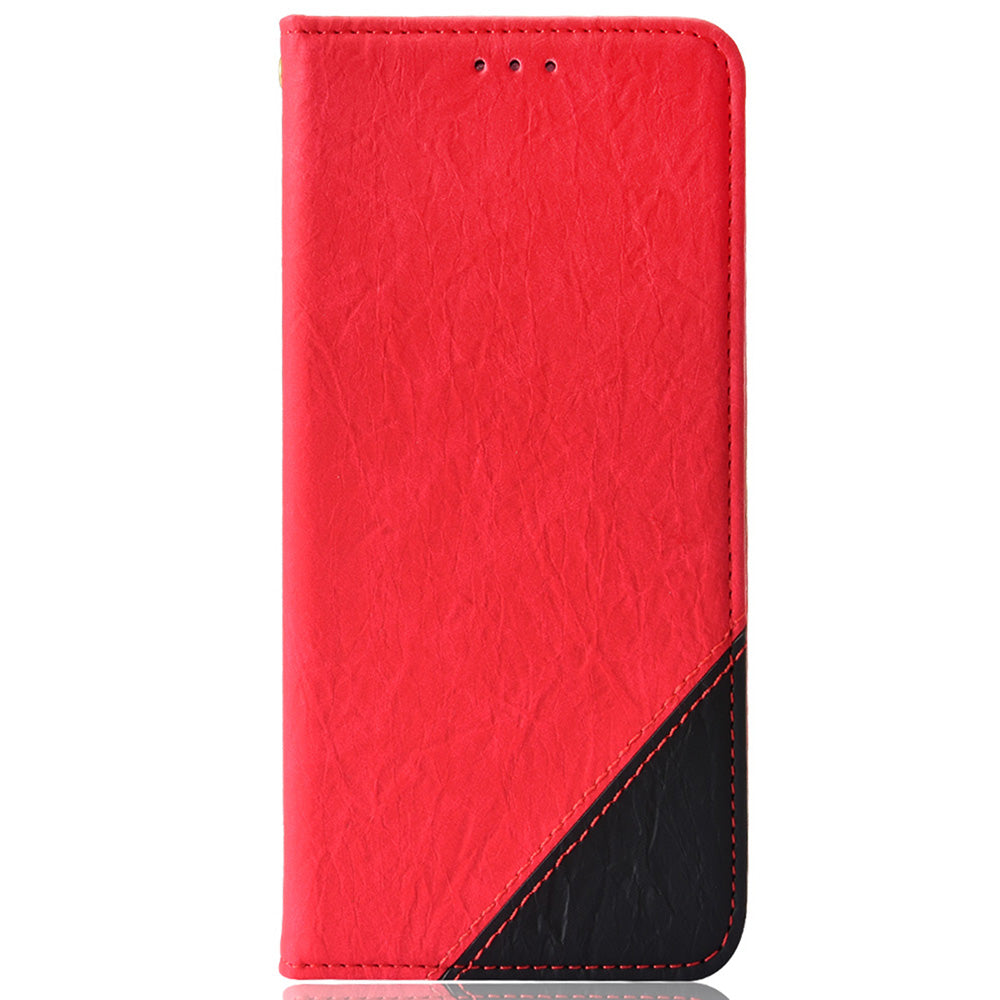 Splicing PU Leather Case for Samsung Galaxy S20 Ultra, Full Protection Magnetic Auto-absorbed Flip Wallet Stand Cover - Red