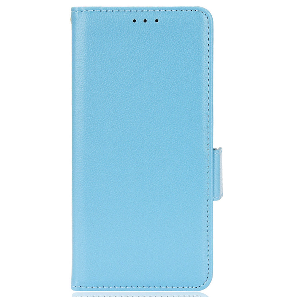 Litchi Texture Leather Stand Phone Case for Samsung Galaxy S20 4G/S20 5G, Side Double Magnetic Clasp Wallet Cover - Baby Blue