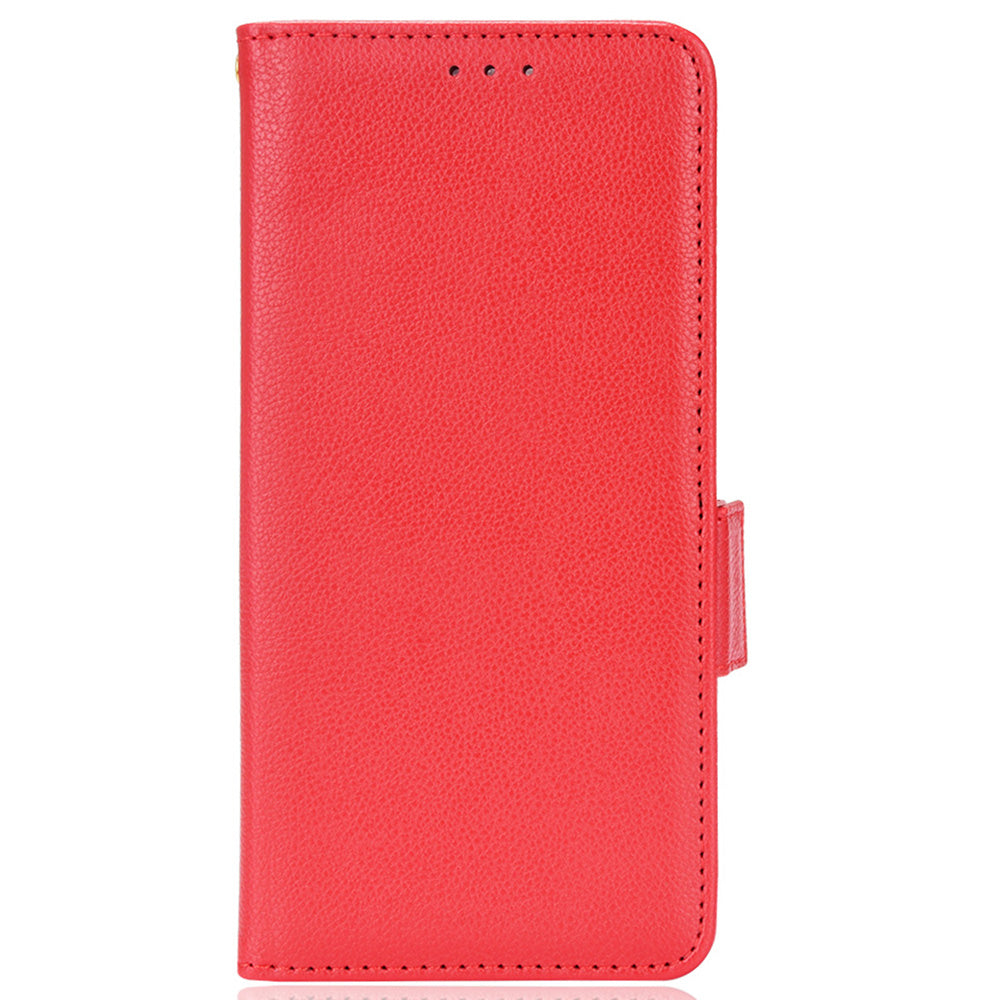 Litchi Texture Leather Stand Phone Case for Samsung Galaxy S20 4G/S20 5G, Side Double Magnetic Clasp Wallet Cover - Red