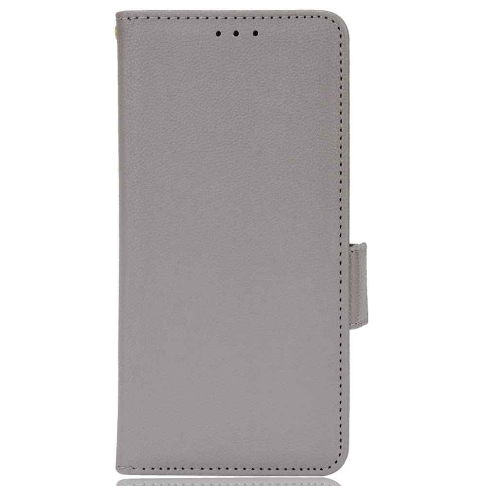 Litchi Texture Leather Stand Phone Case for Samsung Galaxy S20 4G/S20 5G, Side Double Magnetic Clasp Wallet Cover - Grey