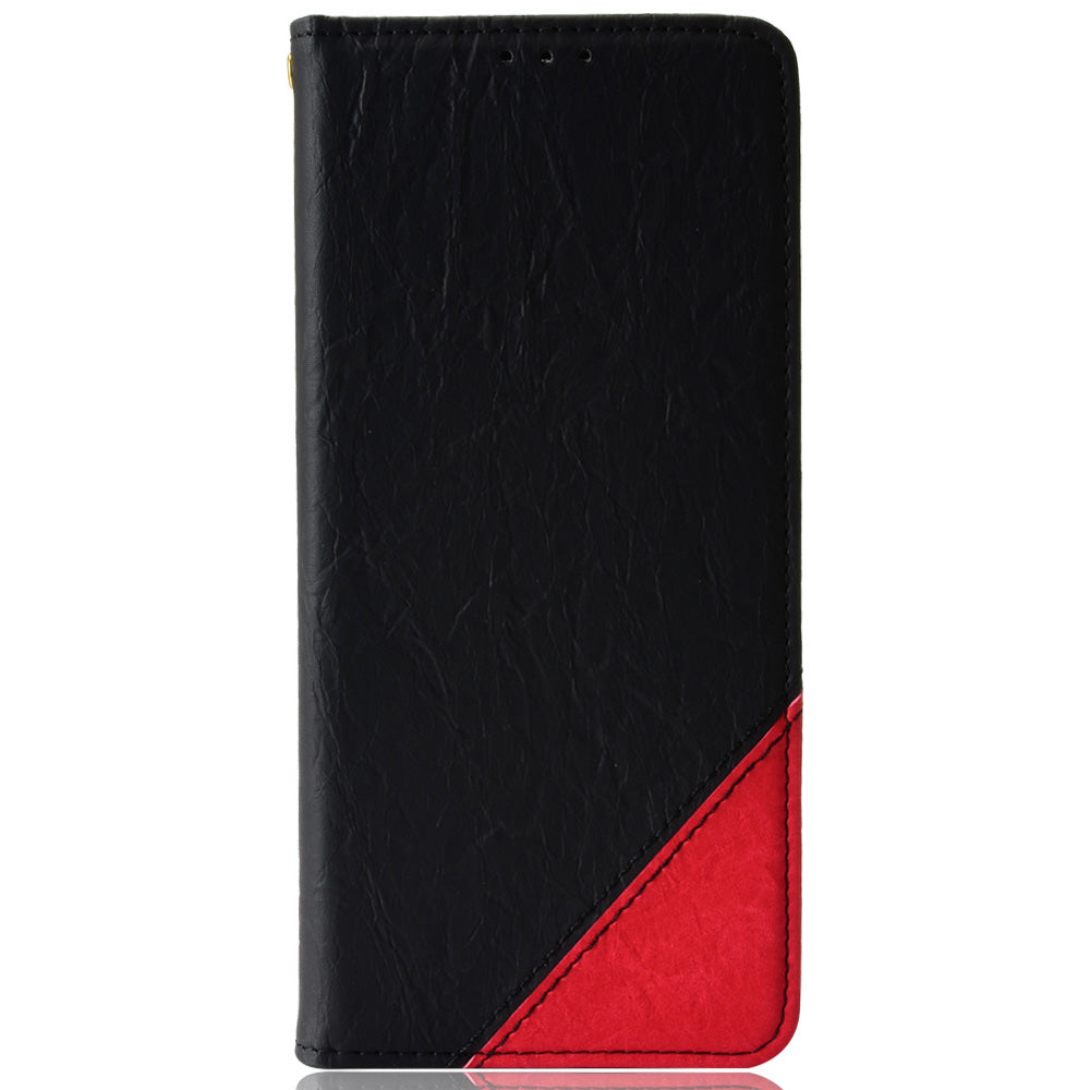 For Samsung Galaxy S20 4G/S20 5G Color Splicing Wallet Stand Leather Case Folio Style Magnetic Auto-absorbed Shell - Black