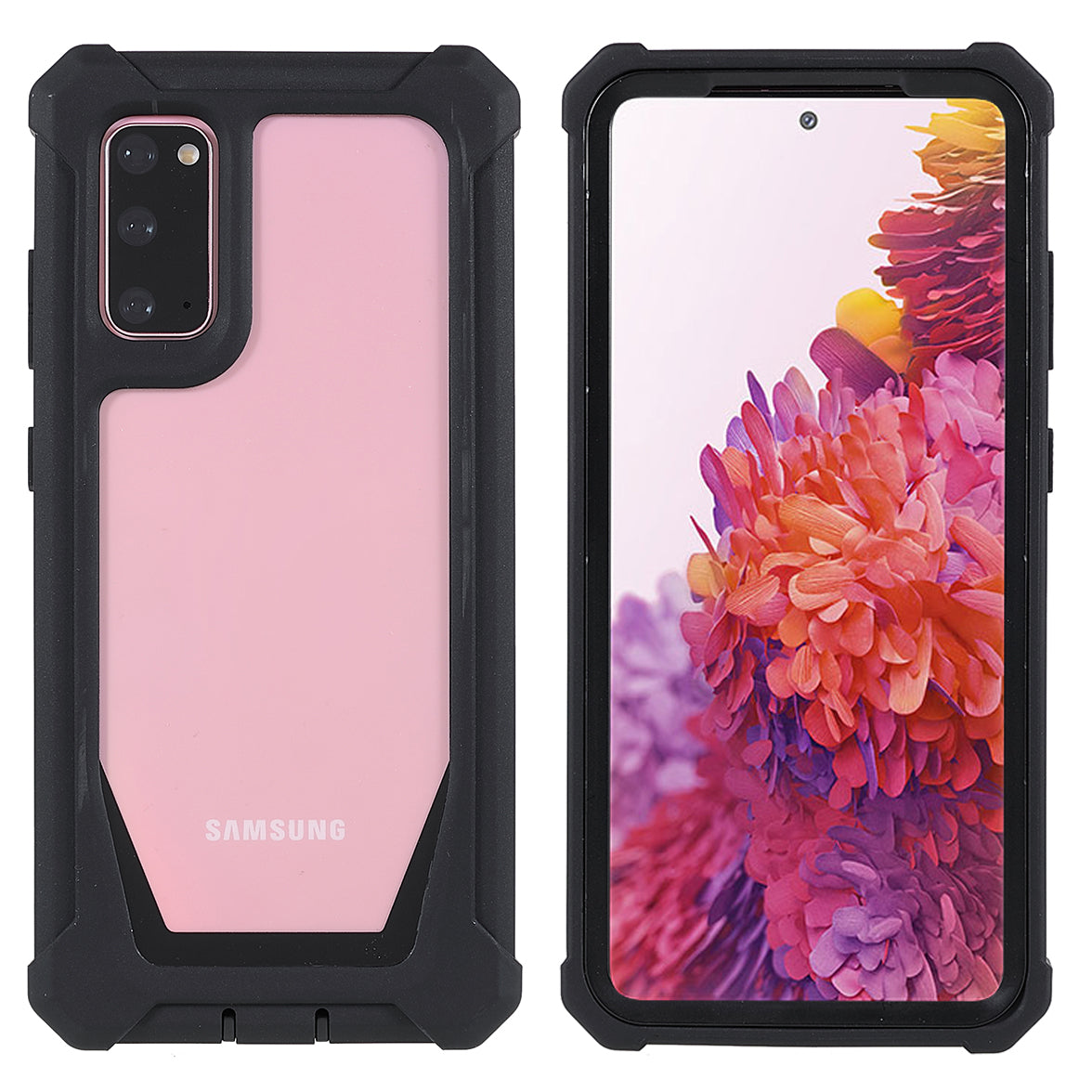 For Samsung Galaxy S20 4G/S20 5G Precise Cutout Shockproof Anti-drop Soft TPU Frame + Acrylic Back Detachable 2-in-1 Mobile Phone Case - Black