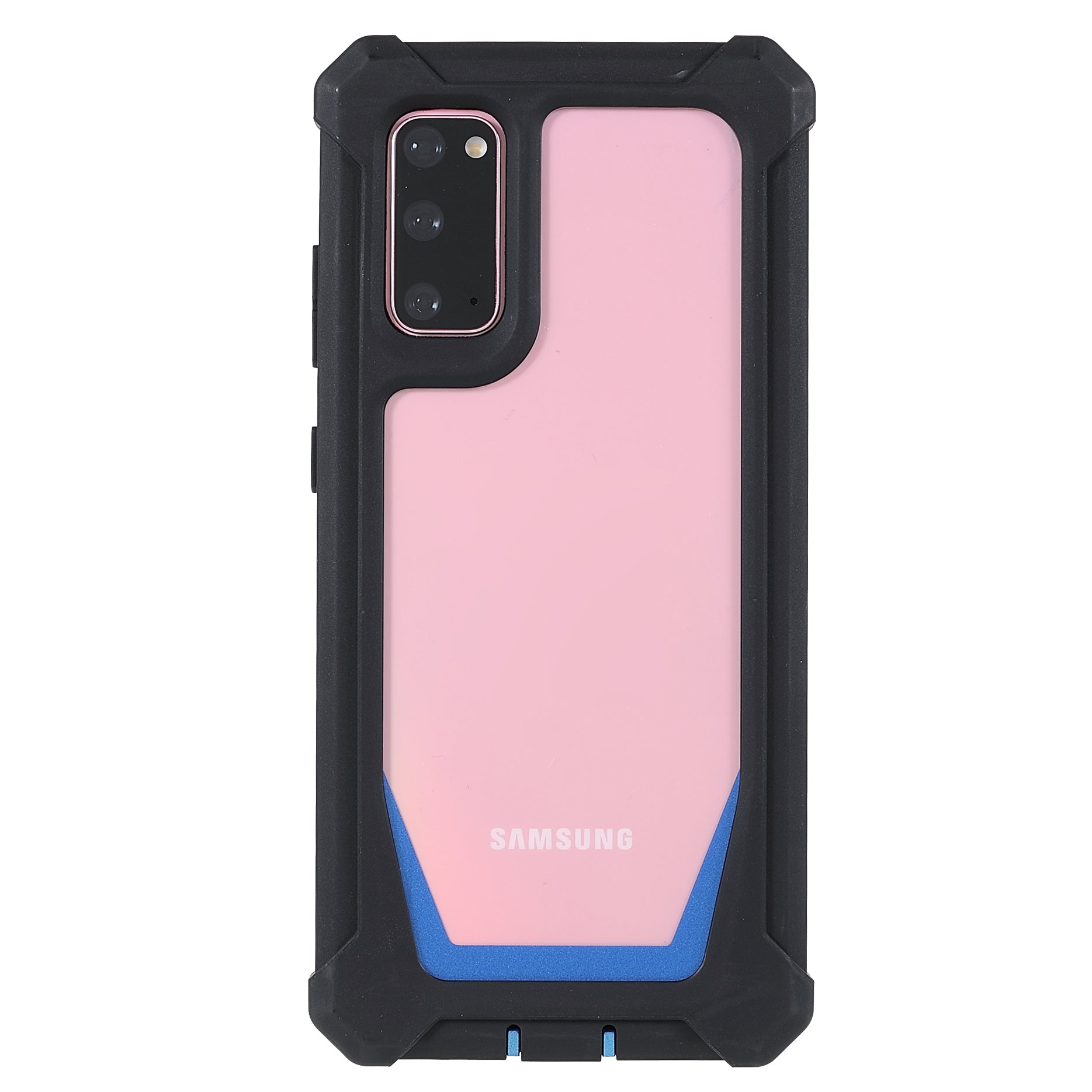 For Samsung Galaxy S20 4G/S20 5G Precise Cutout Shockproof Anti-drop Soft TPU Frame + Acrylic Back Detachable 2-in-1 Mobile Phone Case - Black/Blue