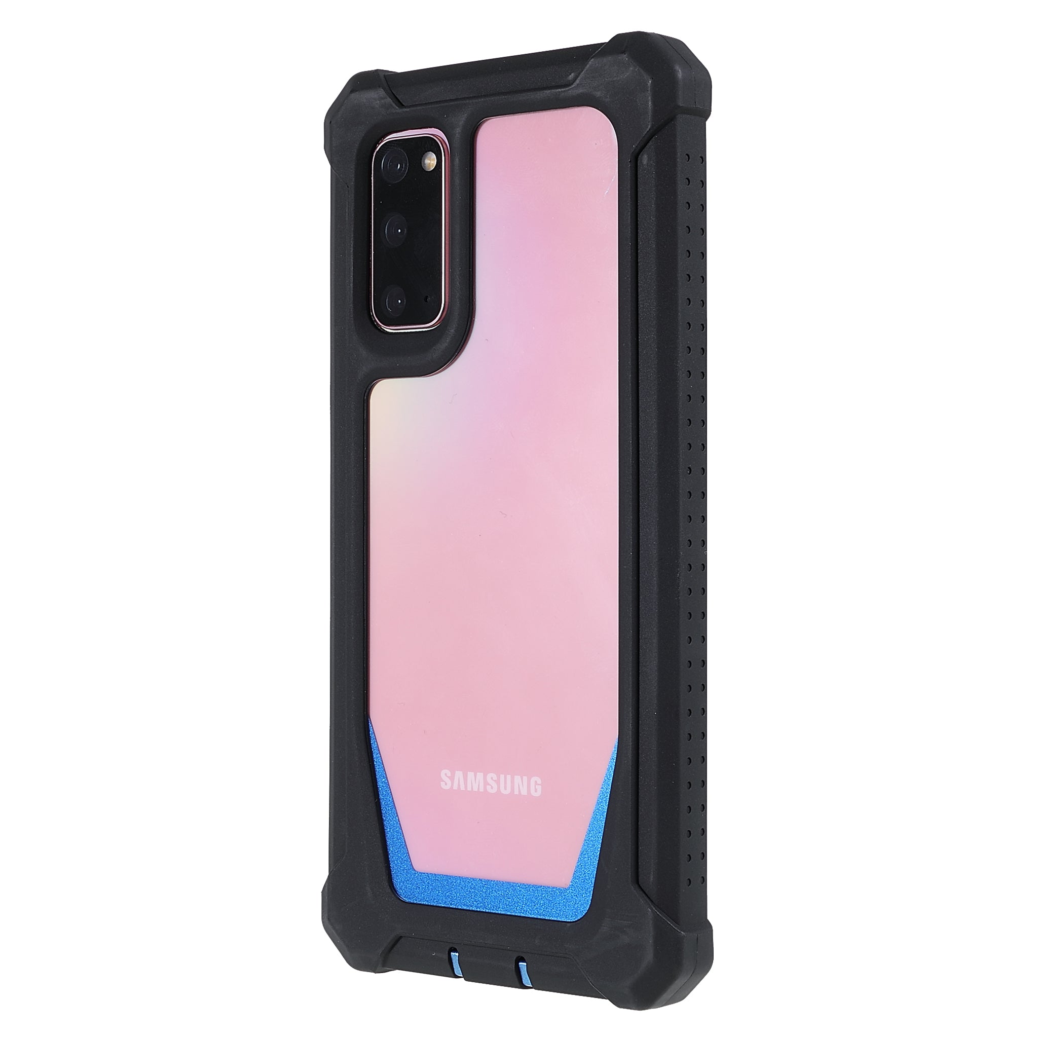 For Samsung Galaxy S20 4G/S20 5G Precise Cutout Shockproof Anti-drop Soft TPU Frame + Acrylic Back Detachable 2-in-1 Mobile Phone Case - Black/Blue