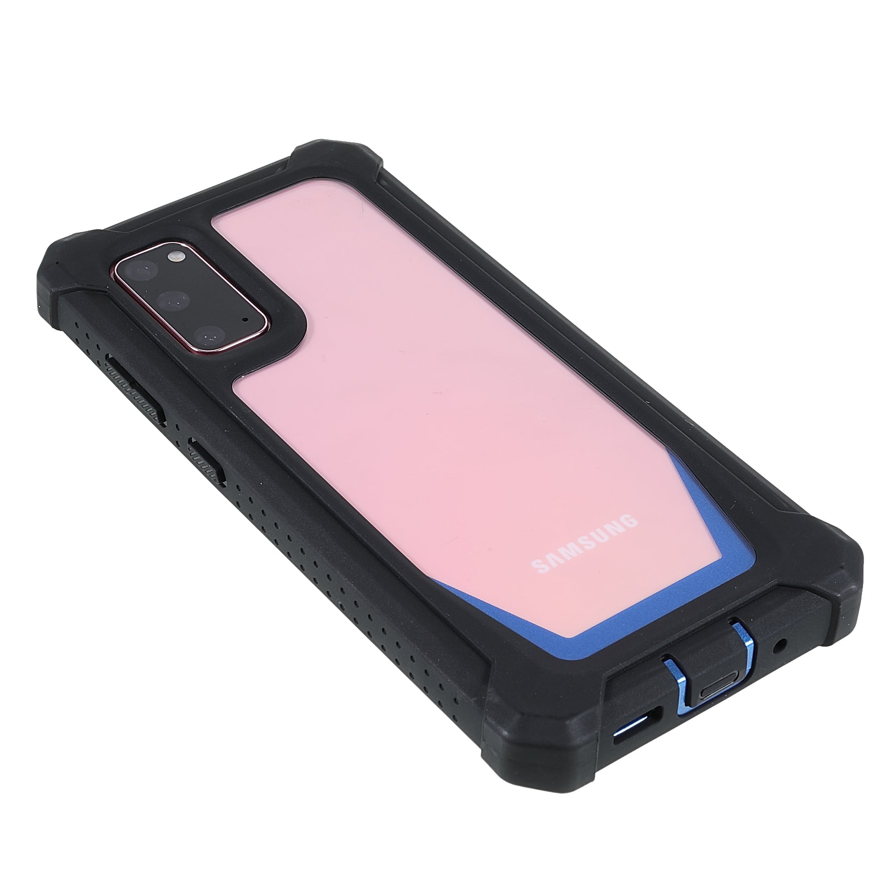 For Samsung Galaxy S20 4G/S20 5G Precise Cutout Shockproof Anti-drop Soft TPU Frame + Acrylic Back Detachable 2-in-1 Mobile Phone Case - Black/Blue