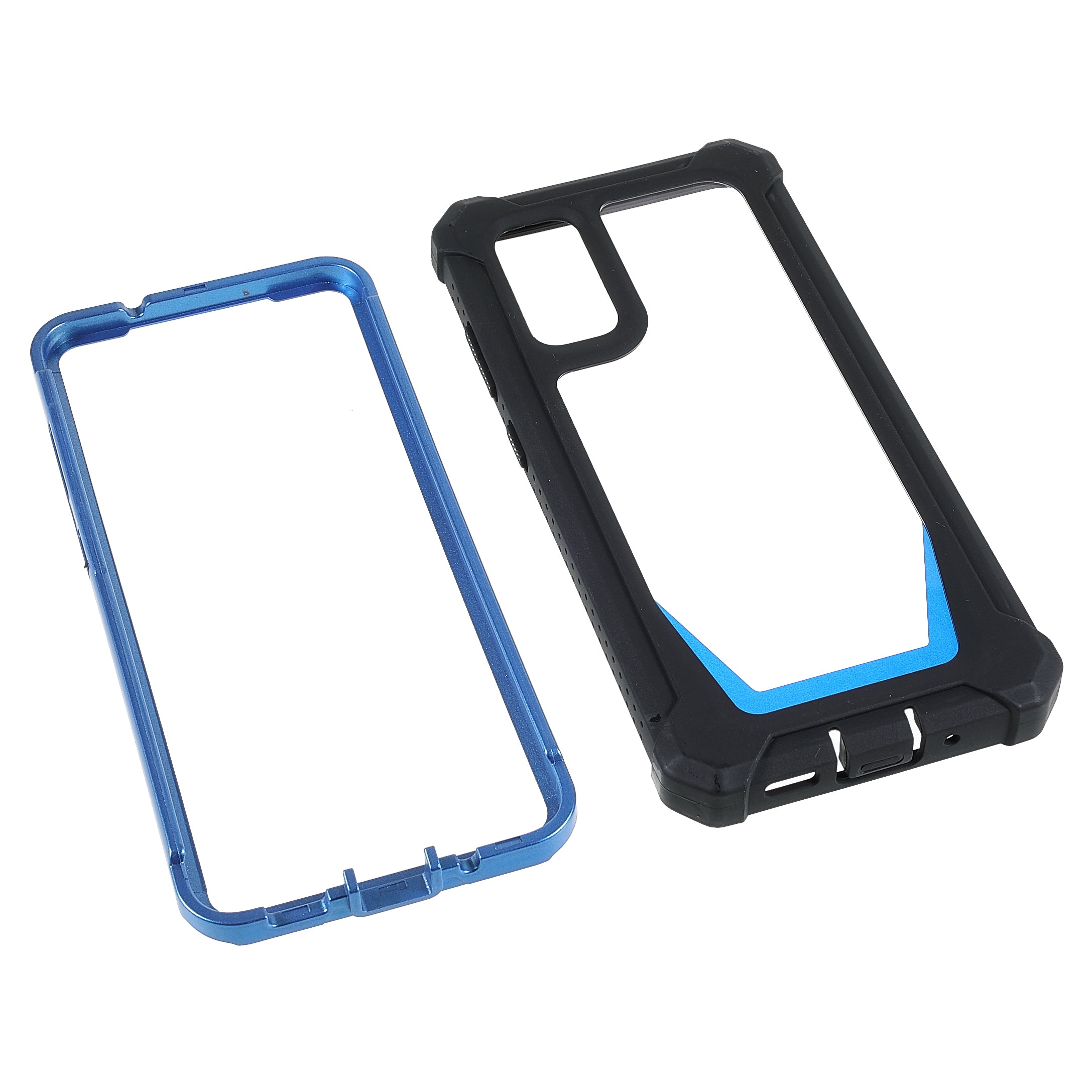 For Samsung Galaxy S20 4G/S20 5G Precise Cutout Shockproof Anti-drop Soft TPU Frame + Acrylic Back Detachable 2-in-1 Mobile Phone Case - Black/Blue