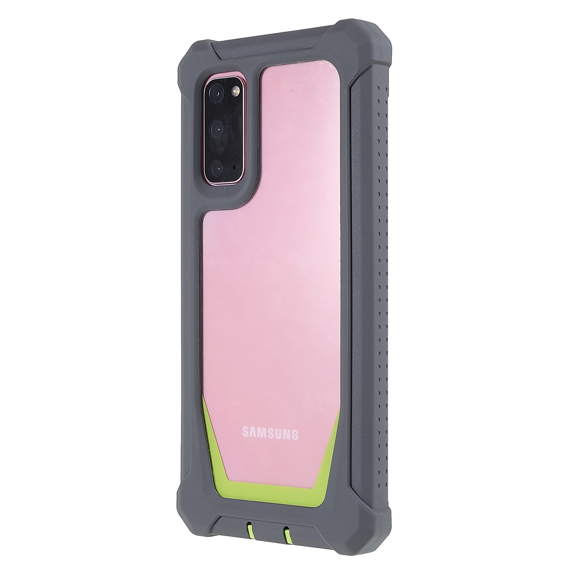 For Samsung Galaxy S20 4G/S20 5G Precise Cutout Shockproof Anti-drop Soft TPU Frame + Acrylic Back Detachable 2-in-1 Mobile Phone Case - Dark Grey/Grass Green