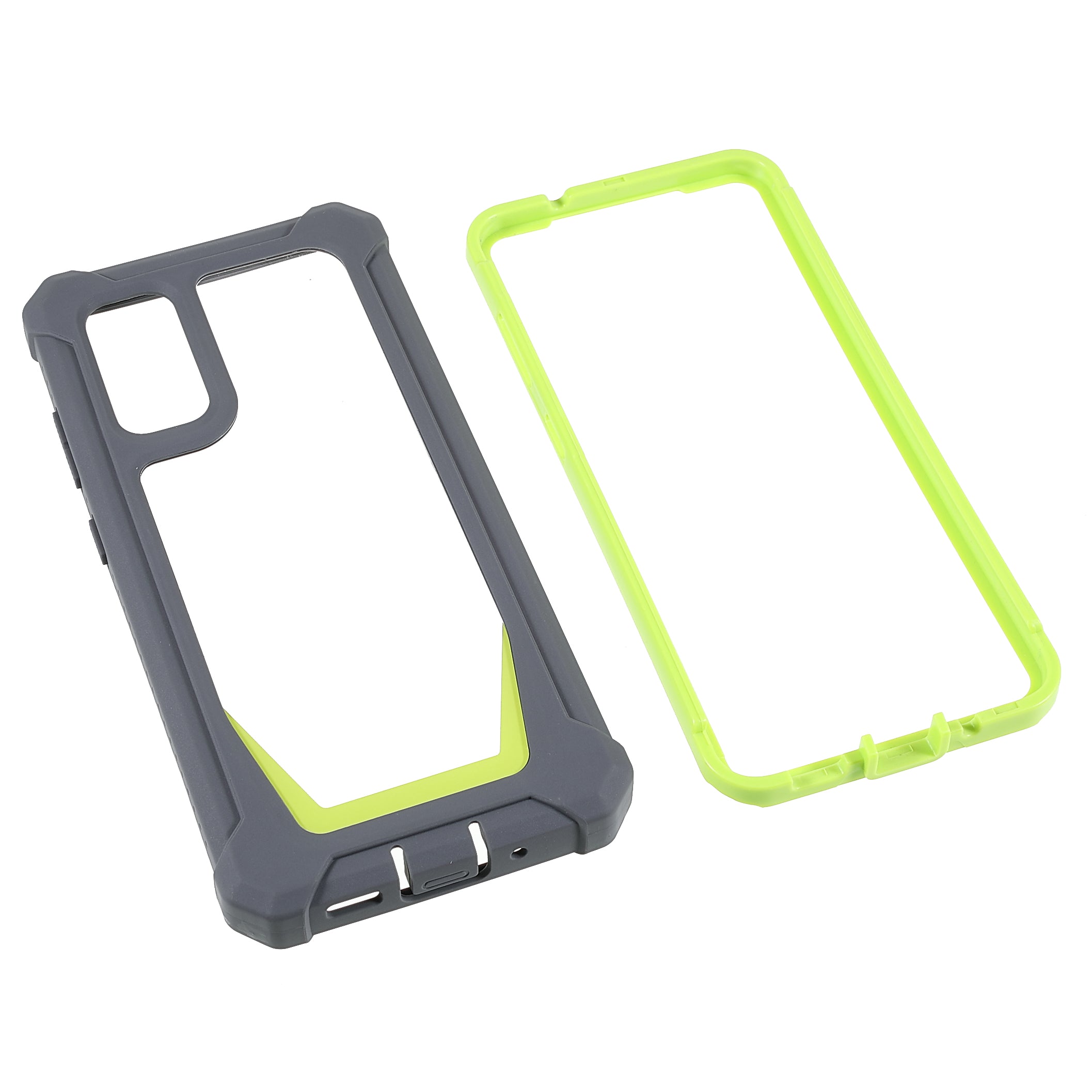 For Samsung Galaxy S20 4G/S20 5G Precise Cutout Shockproof Anti-drop Soft TPU Frame + Acrylic Back Detachable 2-in-1 Mobile Phone Case - Dark Grey/Grass Green