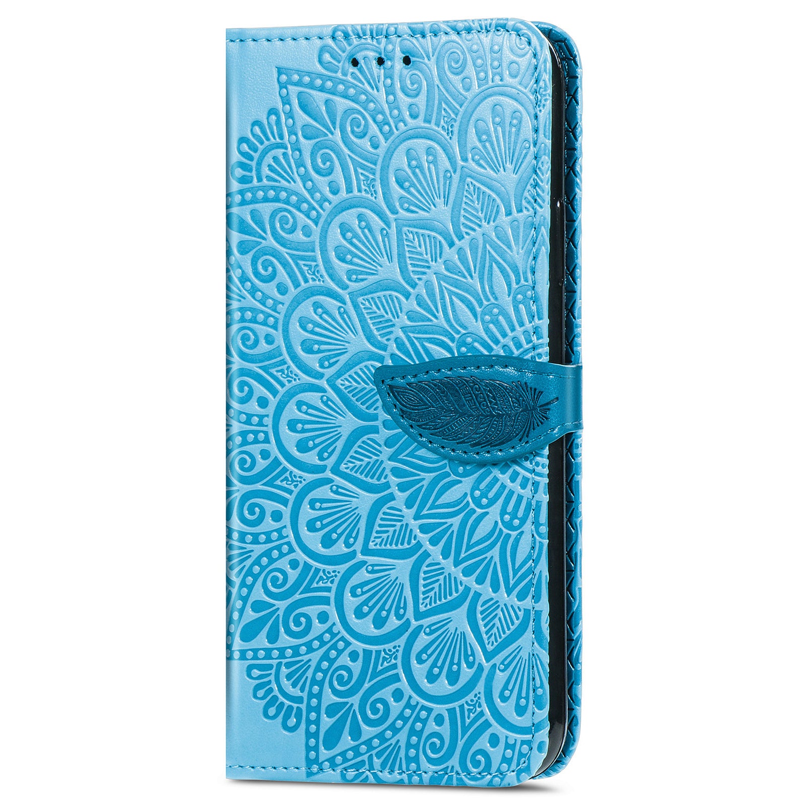 For Samsung Galaxy S20 Ultra Flip Phone Case Imprinted Dream Wings Pattern TPU+PU Leather Folio Stand Function Wallet Phone Cover with Strap - Blue