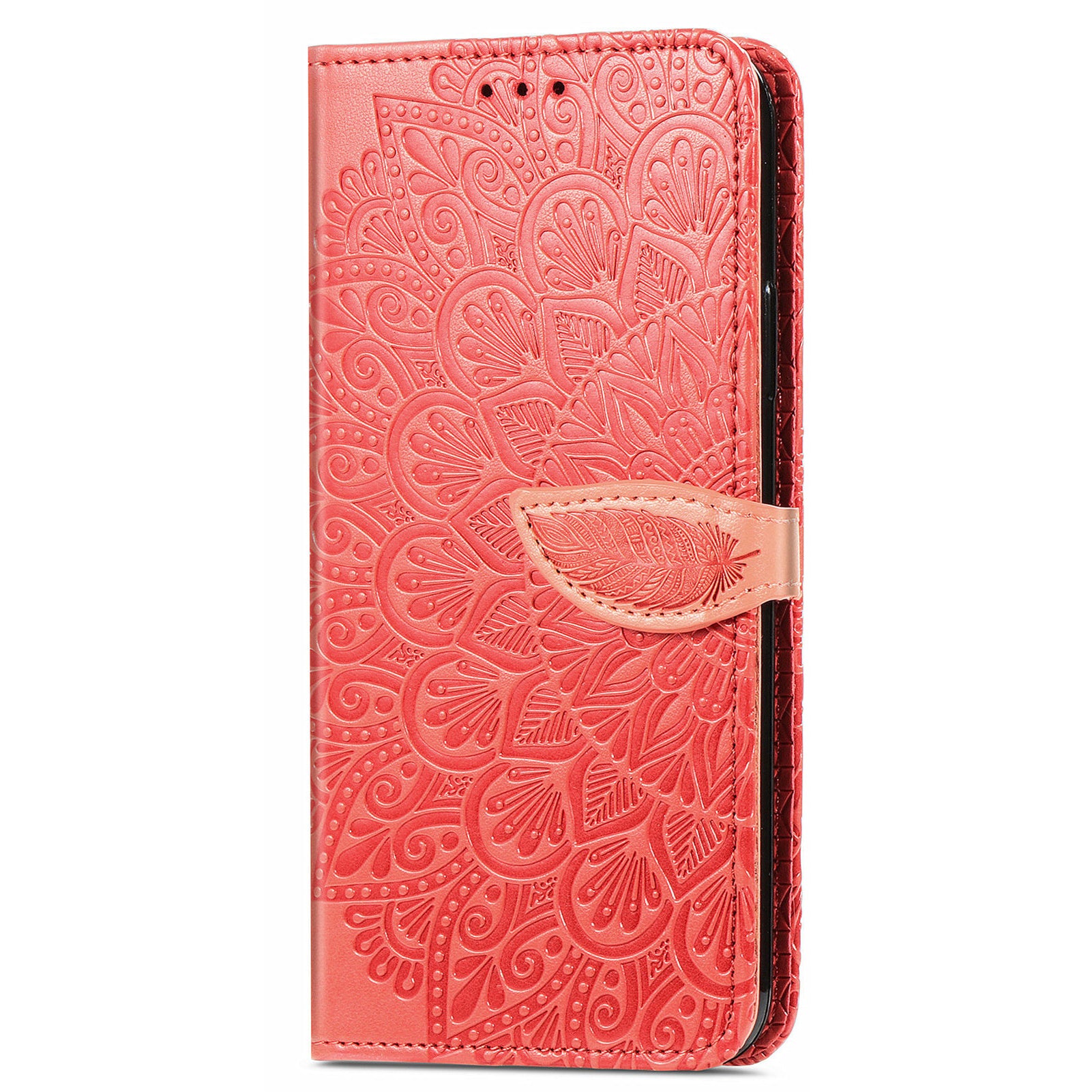 For Samsung Galaxy S20 4G/5G Smartphone Case Bag Stand Design Imprinted Dream Wings Pattern TPU+PU Leather Wallet Flip Cover with Strap - Red