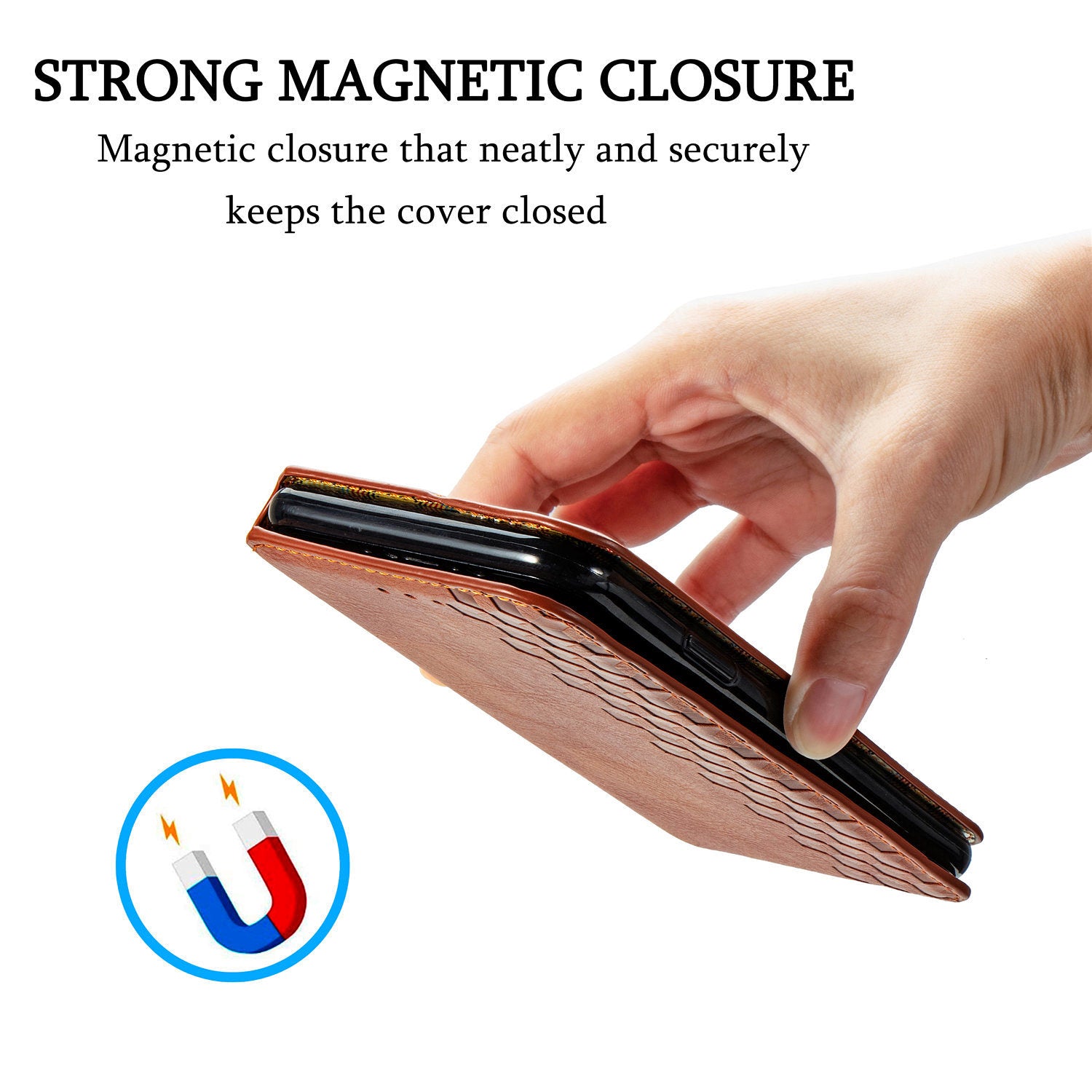 Auto-Absorbed PU Leather Case for Samsung Galaxy S20 Plus/S20 Plus 5G, Rhombus Imprinting Wallet Stand Design Phone Accessory - Brown