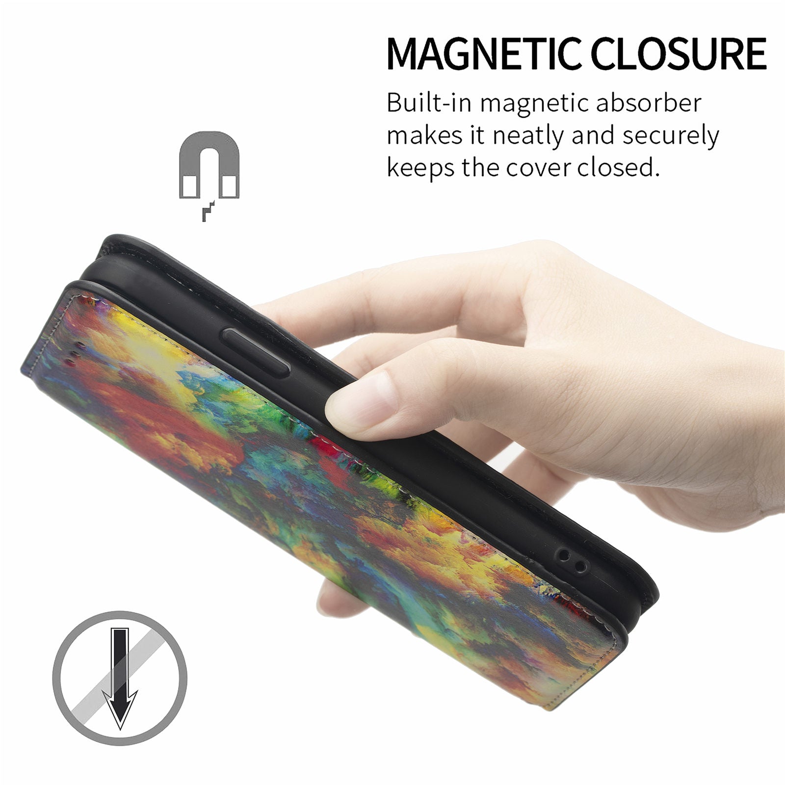 CASENEO 001 Series for Samsung Galaxy S20 FE 2022/S20 FE 4G/5G/S20 Lite/S20 Fan Edition 4G/5G Pattern Printing Leather Case RFID Blocking Wallet Stand Magnetic Closure Phone Cover - Iridescent Cloud