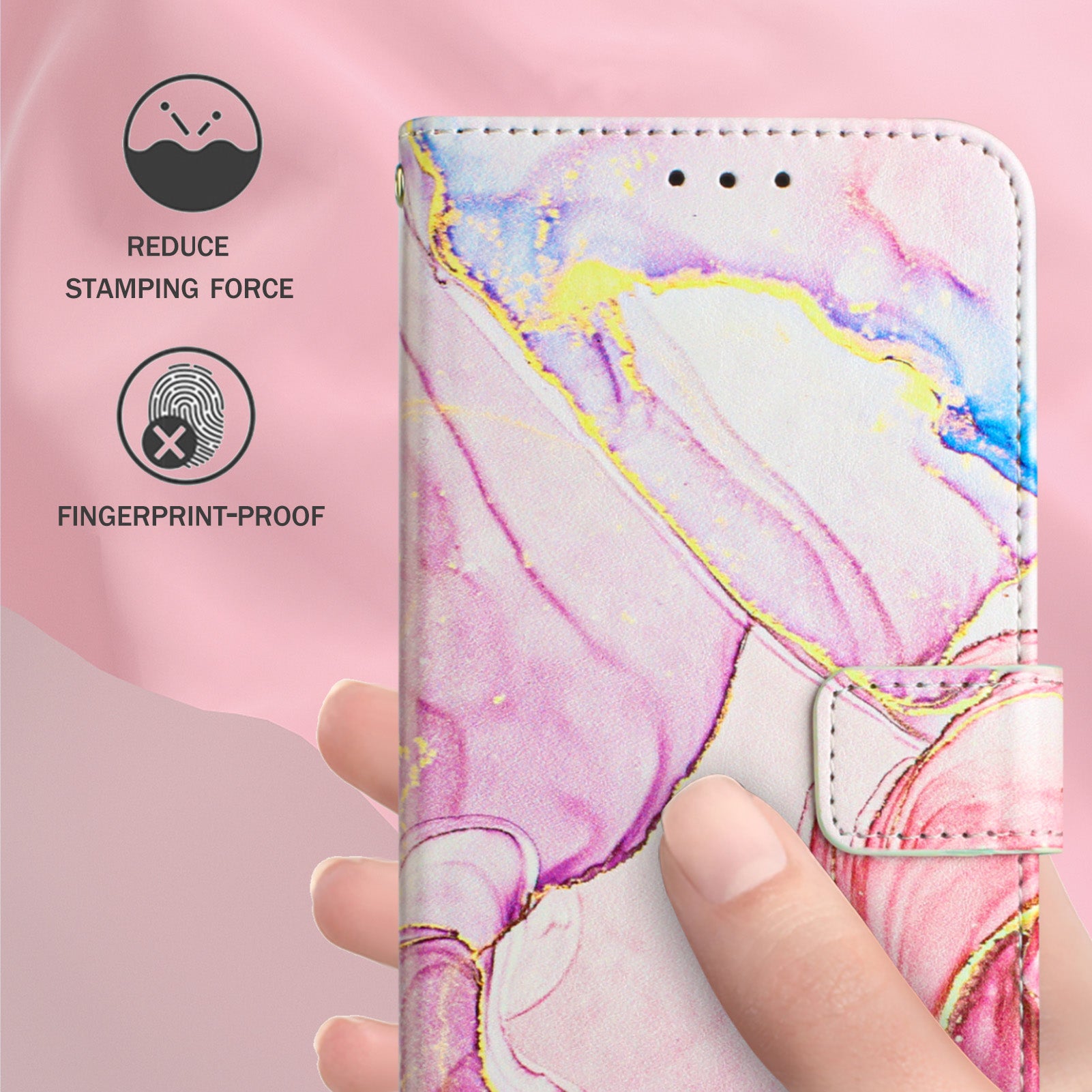 YB Pattern Printing Leather Series-5 for Samsung Galaxy S20 FE 2022/S20 FE 4G/S20 FE 5G/S20 Lite/S20 Fan Edition/S20 Fan Edition 5G Marble Pattern Leather Case Wallet Stand Phone Shell - Rose Gold LS005