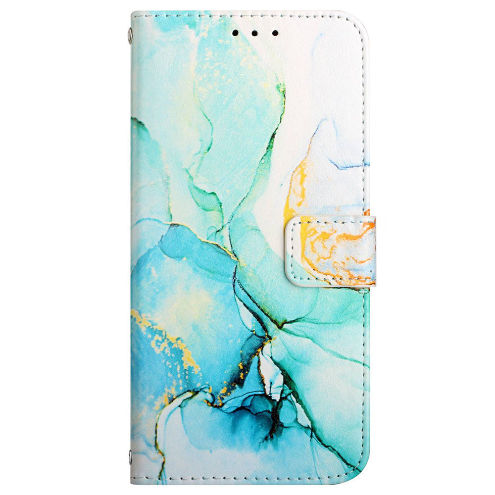 YB Pattern Printing Leather Series-5 for Samsung Galaxy S20 FE 2022/S20 FE 4G/S20 FE 5G/S20 Lite/S20 Fan Edition/S20 Fan Edition 5G Marble Pattern Leather Case Wallet Stand Phone Shell - Green LS003