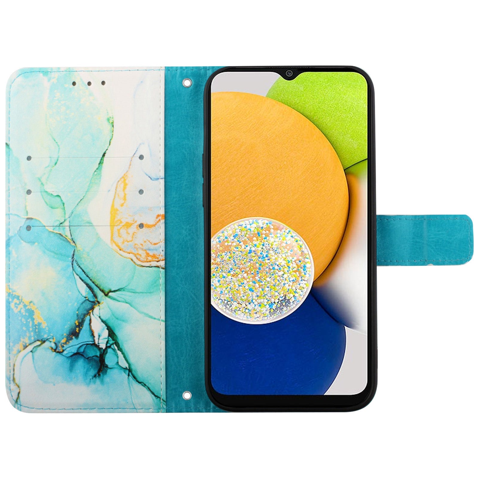 YB Pattern Printing Leather Series-5 for Samsung Galaxy S20 FE 2022/S20 FE 4G/S20 FE 5G/S20 Lite/S20 Fan Edition/S20 Fan Edition 5G Marble Pattern Leather Case Wallet Stand Phone Shell - Green LS003