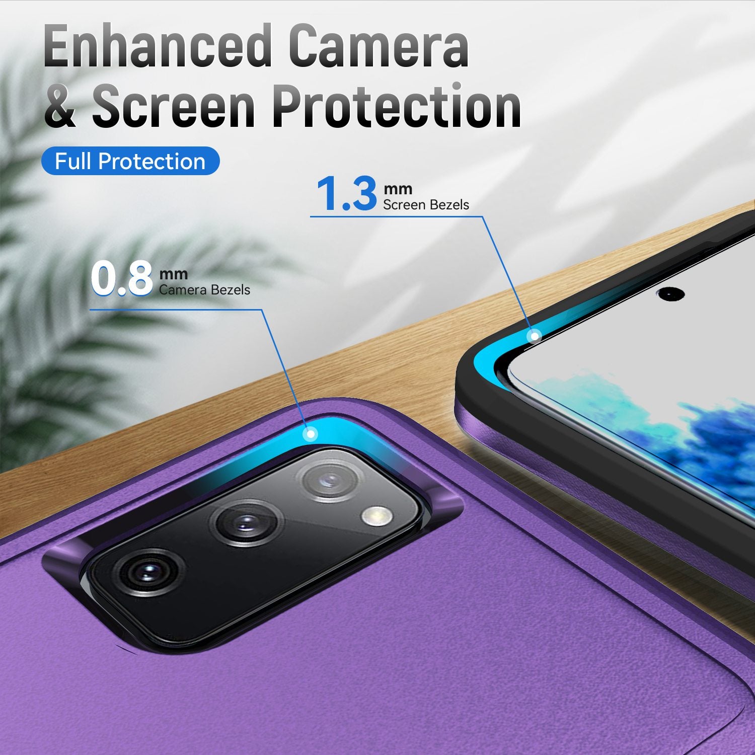 For Samsung Galaxy S20 FE 2022/S20 FE 4G/FE 5G/S20 Lite Defender Series Fingerprint Free PC + TPU Phone Cover Rotary Ring Kickstand Cellphone Case - Purple/Black