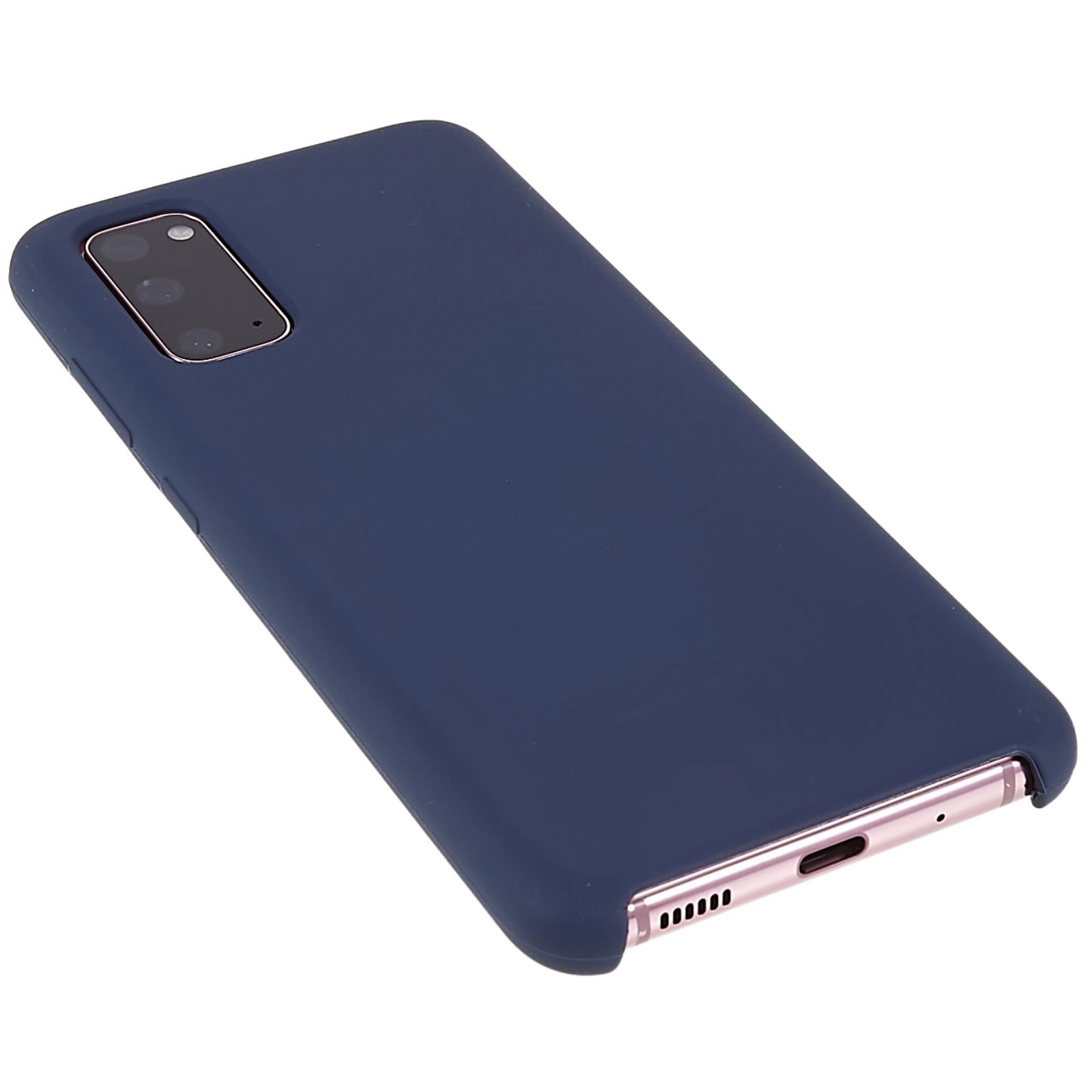 For Samsung Galaxy S20 5G/4G Premium Solid State Silicone Phone Case Mobile Phone Protector - Dark Blue