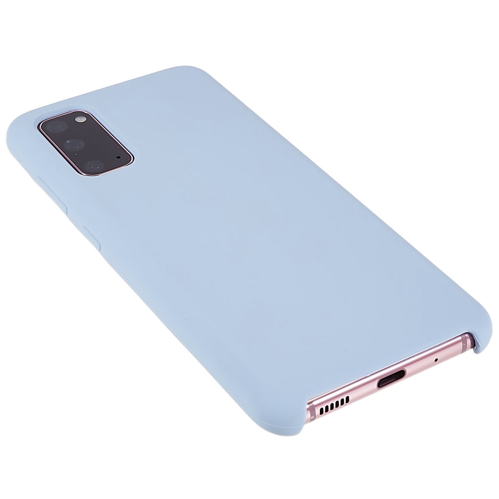 For Samsung Galaxy S20 5G/4G Premium Solid State Silicone Phone Case Mobile Phone Protector - Baby Blue