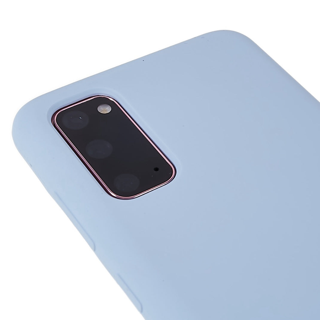 For Samsung Galaxy S20 5G/4G Premium Solid State Silicone Phone Case Mobile Phone Protector - Baby Blue