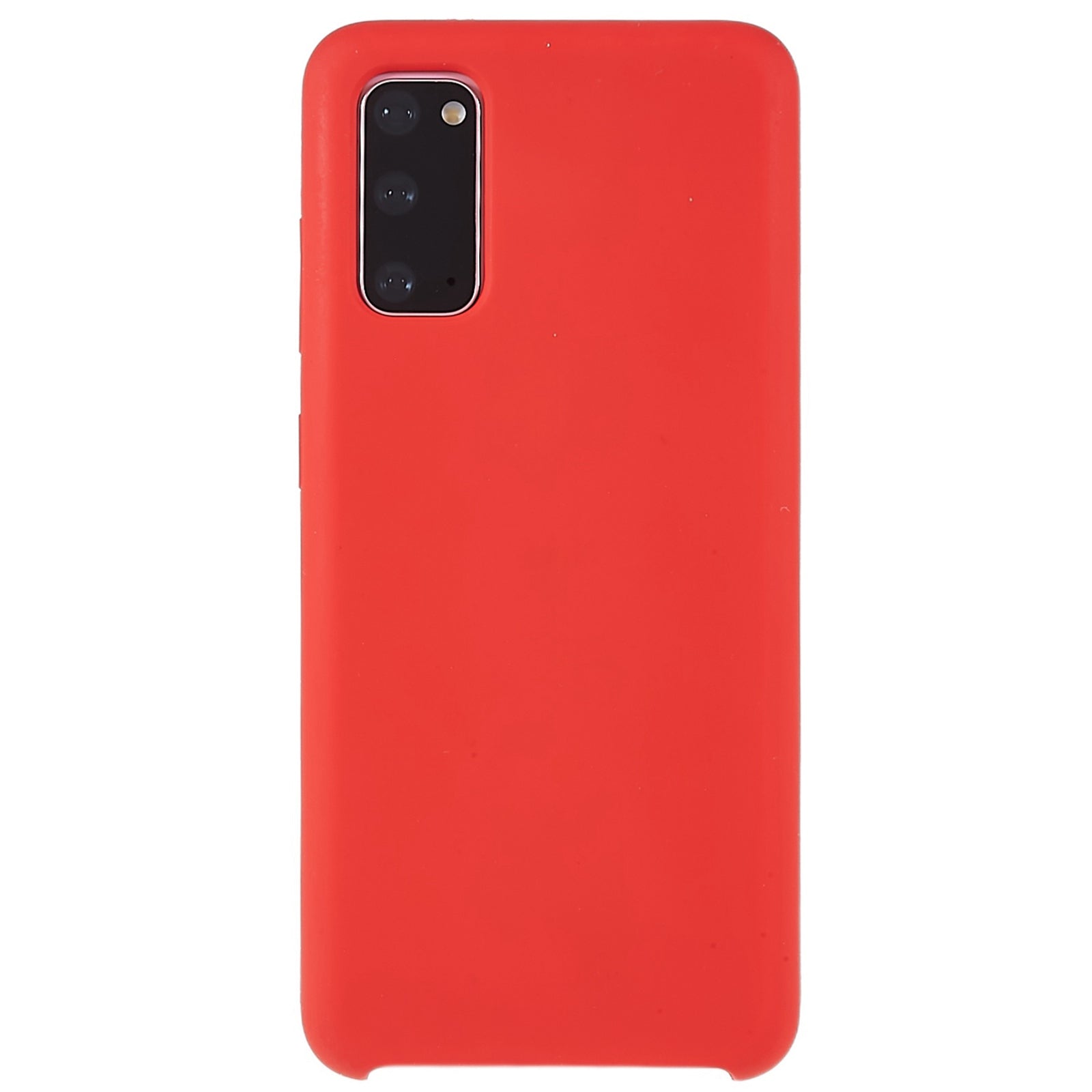 For Samsung Galaxy S20 5G/4G Premium Solid State Silicone Phone Case Mobile Phone Protector - Red