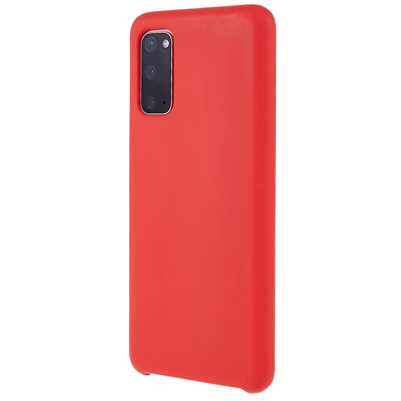 For Samsung Galaxy S20 5G/4G Premium Solid State Silicone Phone Case Mobile Phone Protector - Red