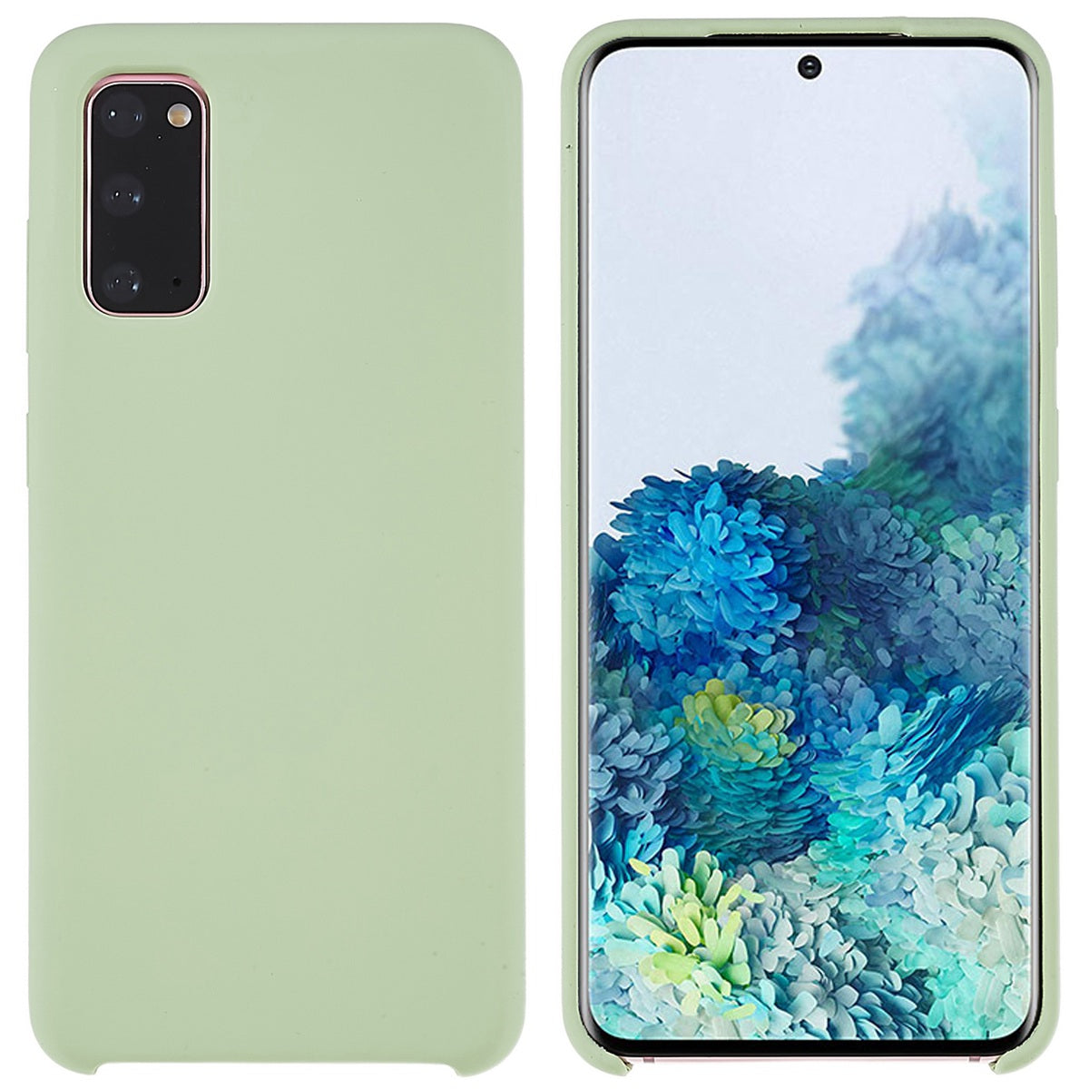 For Samsung Galaxy S20 5G/4G Premium Solid State Silicone Phone Case Mobile Phone Protector - Green