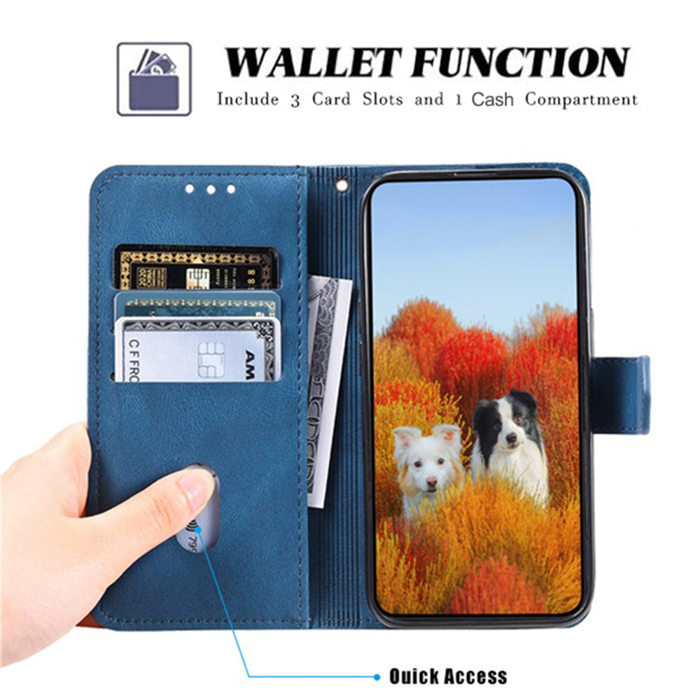 TTUDRCH For Samsung Galaxy S20 Ultra 4G/5G 004 Splicing Skin-touch PU Leather RFID Blocking Phone Case Wallet Stand Cover - Blue